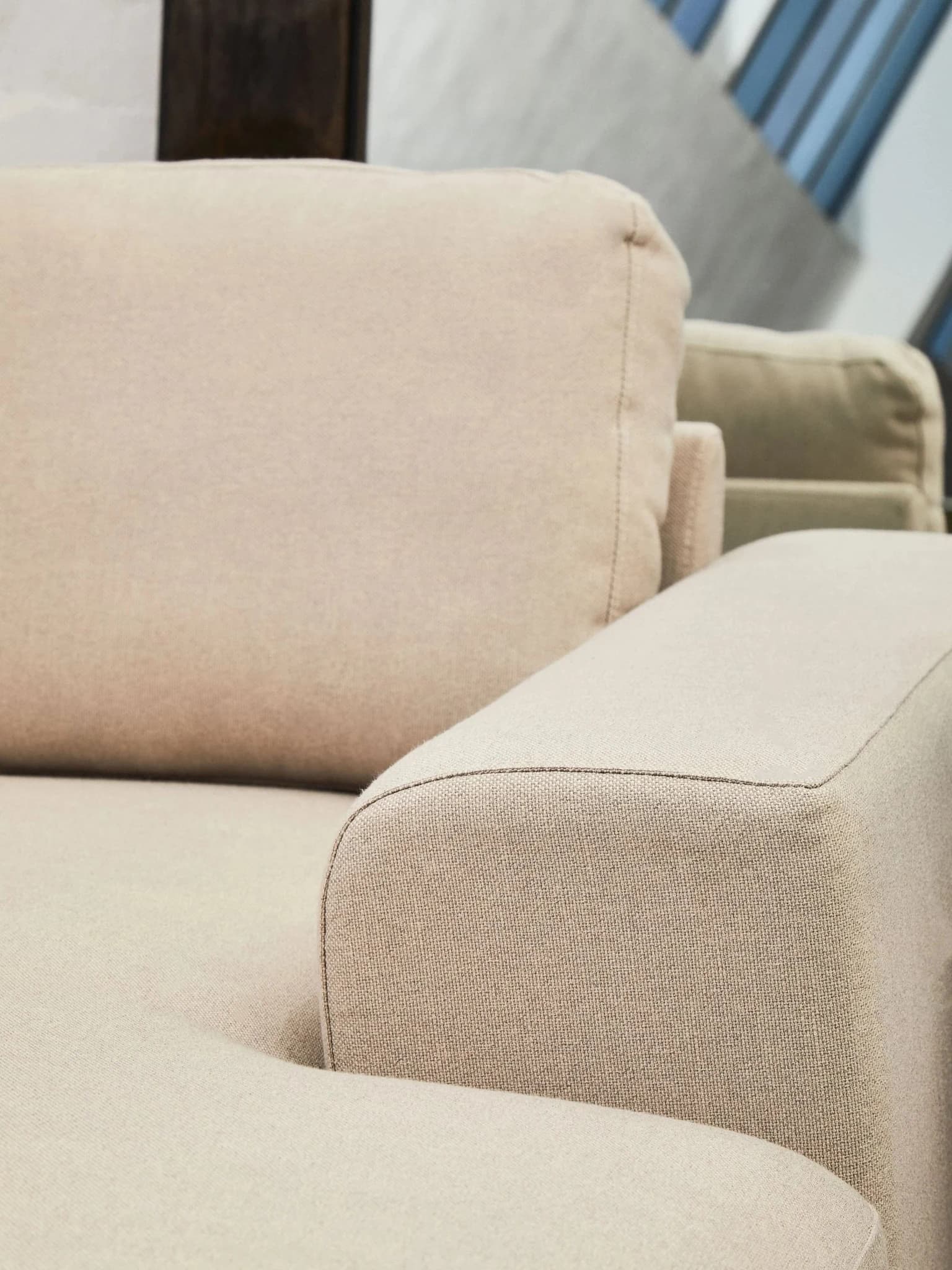 Toulon Natural Fabric 3 Seat Right Chaise Sofa - Seating, photo 3 of 8