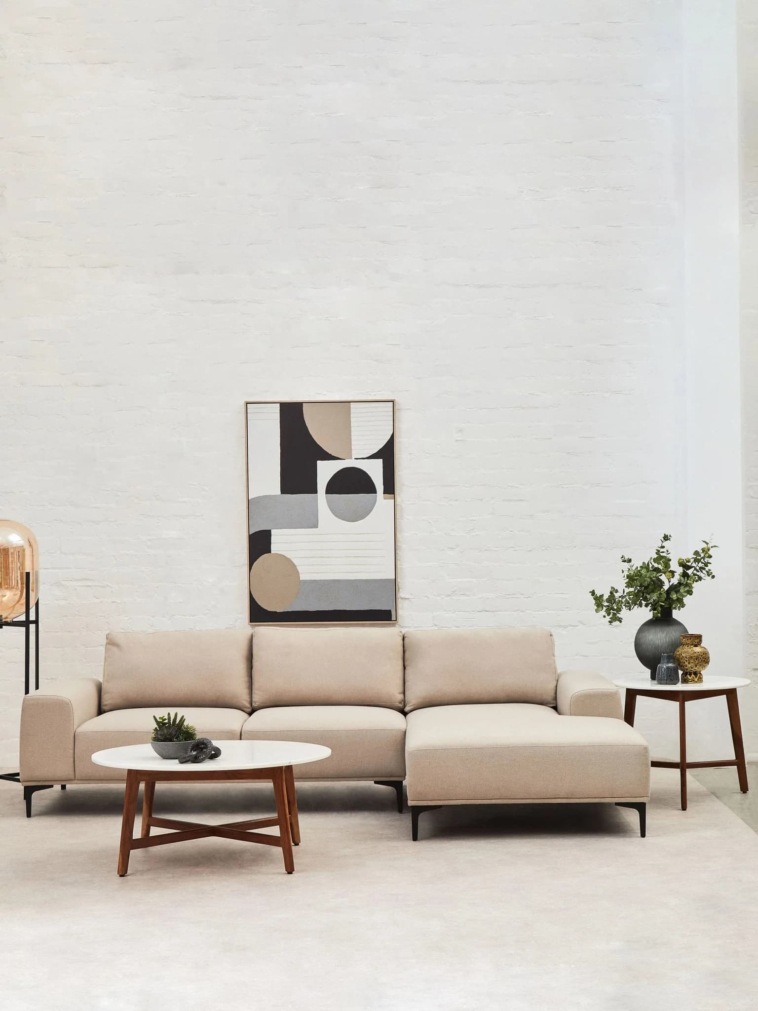 Toulon Grey Fabric 3 Seat Right Chaise Sofa - Seating, photo 8 of 8