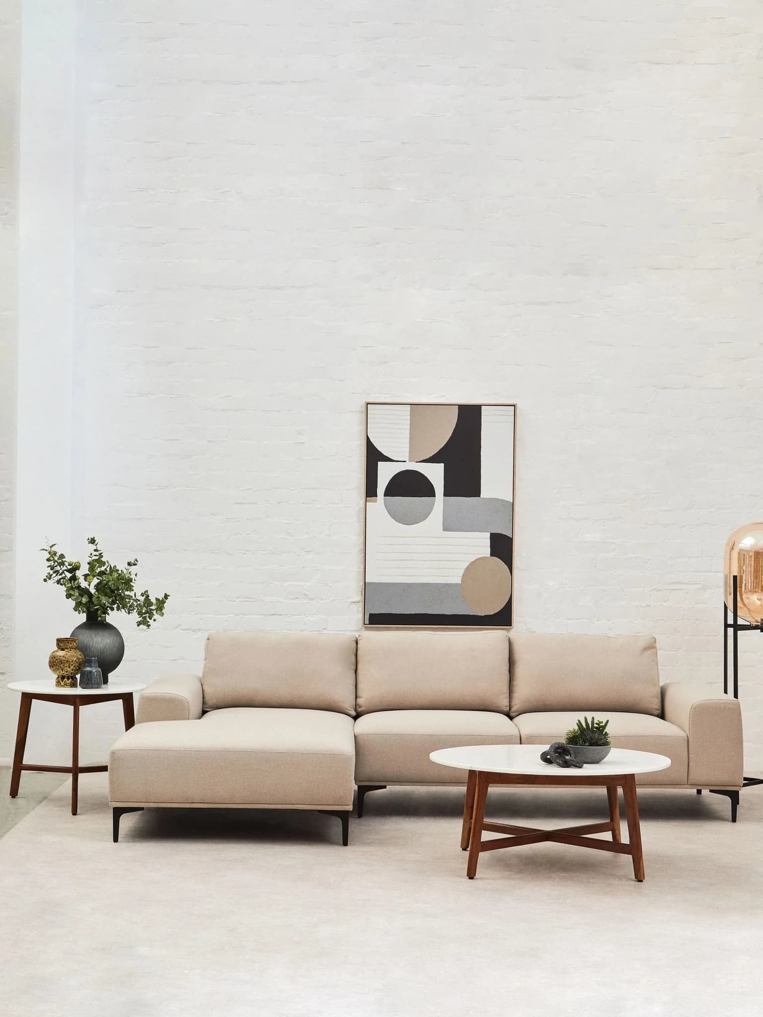 Toulon Grey Fabric 3 Seat Right Chaise Sofa - Seating, photo 7 of 8