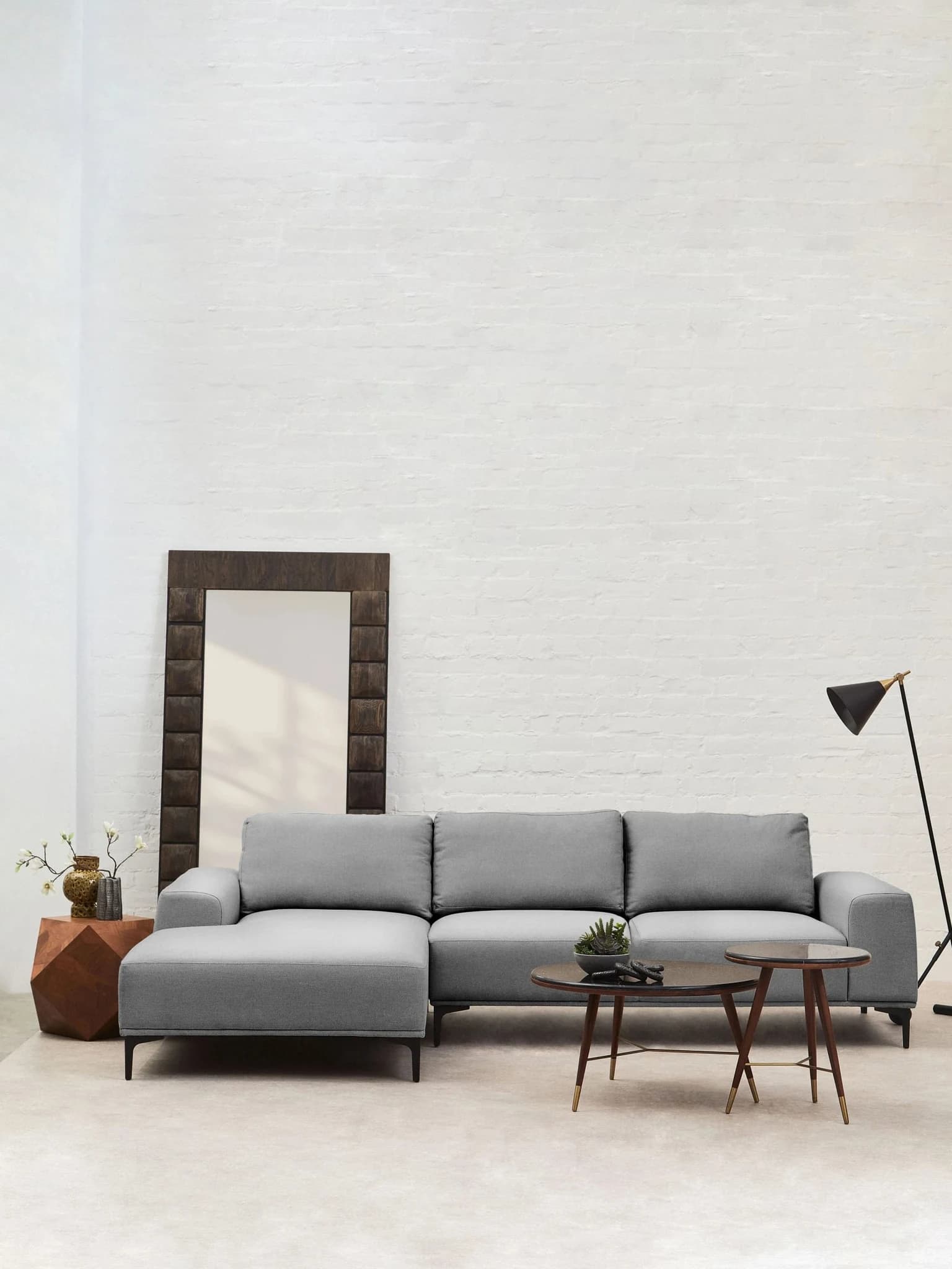 Toulon Grey Fabric 3 Seat Left Chaise Sofa - Seating, photo 7 of 8