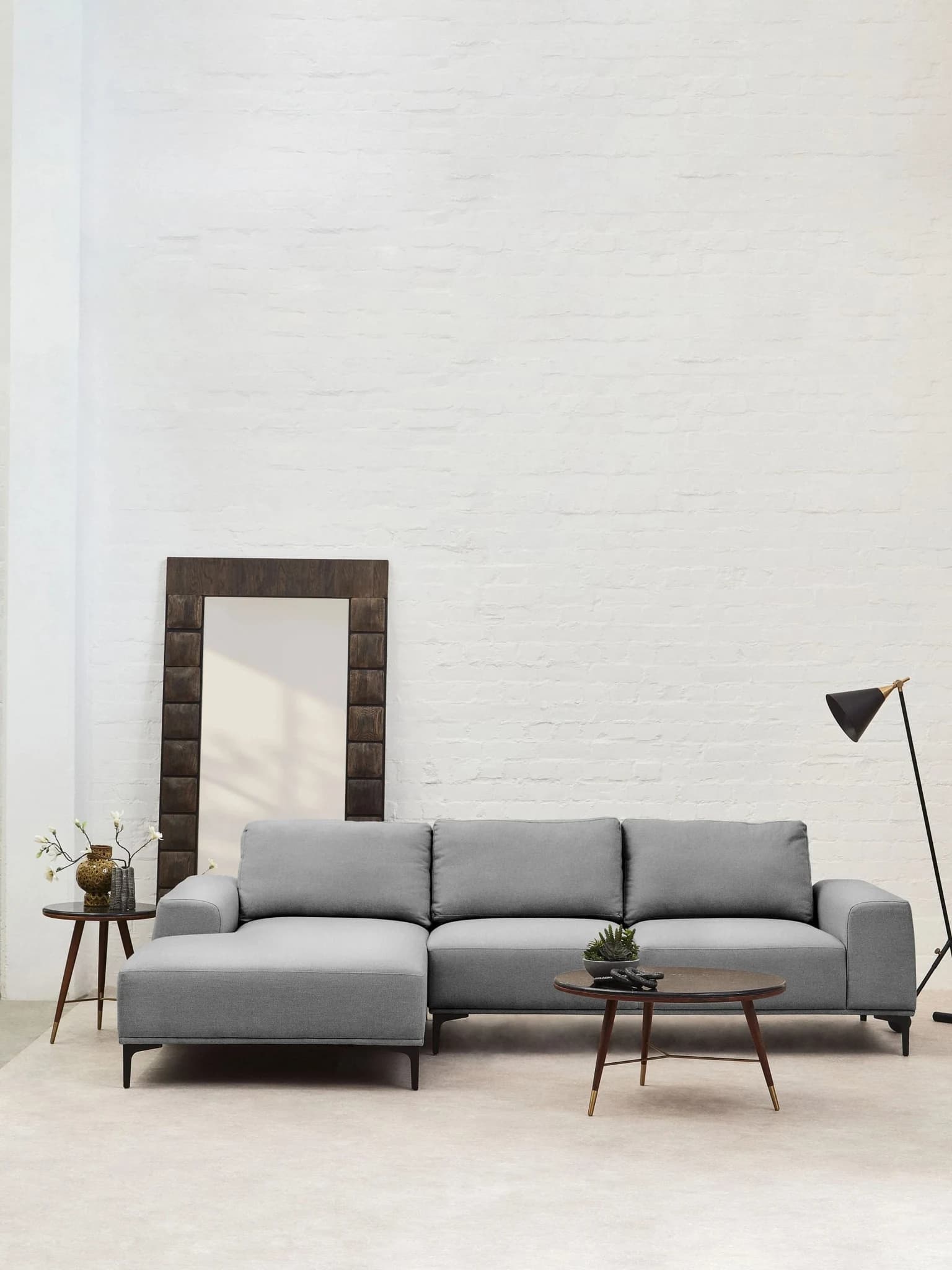 Toulon Grey Fabric 3 Seat Left Chaise Sofa - Seating, photo 6 of 8