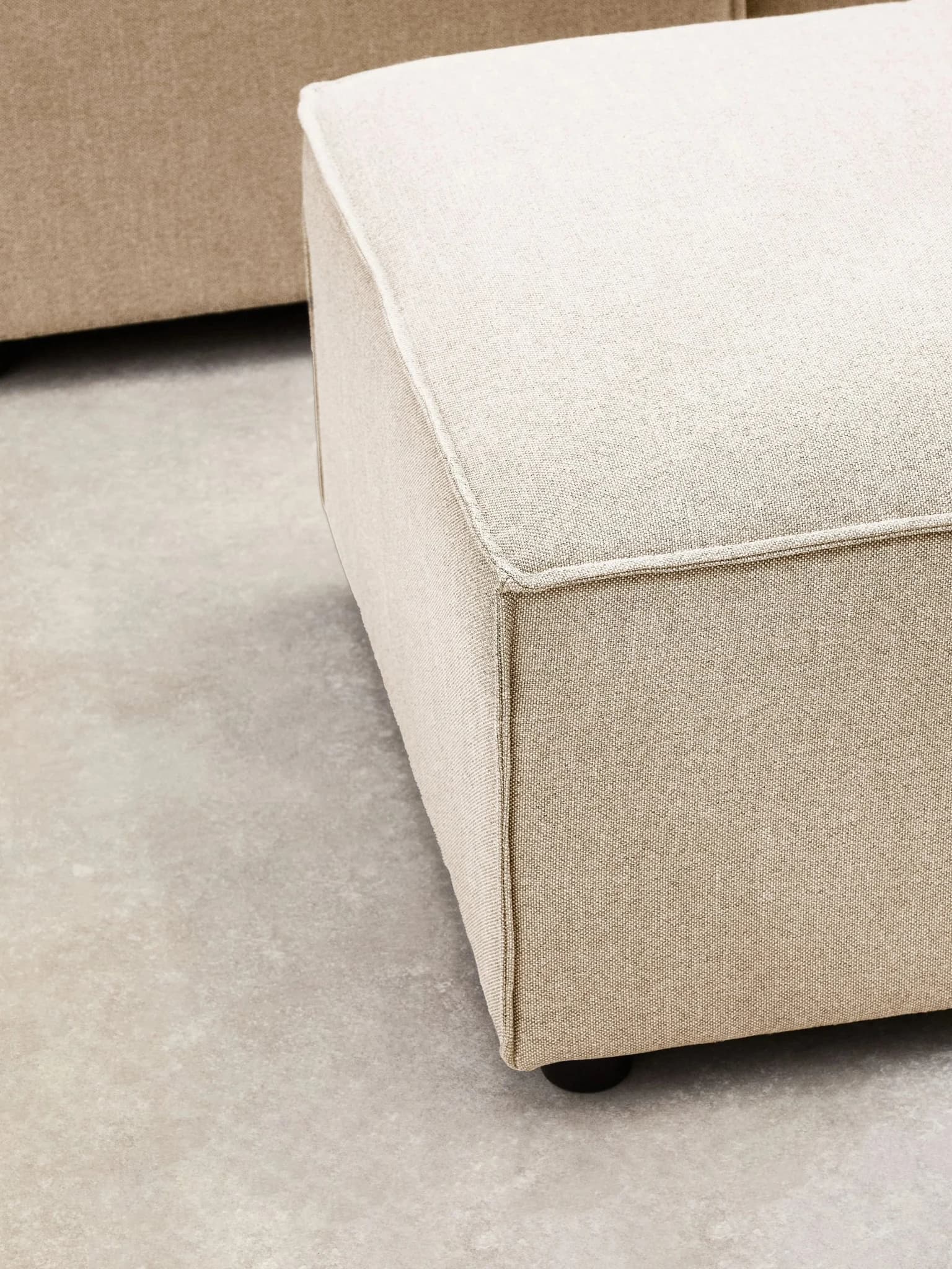 Toulouse Cream Fabric Modular Ottoman - Seating, photo 2 of 8