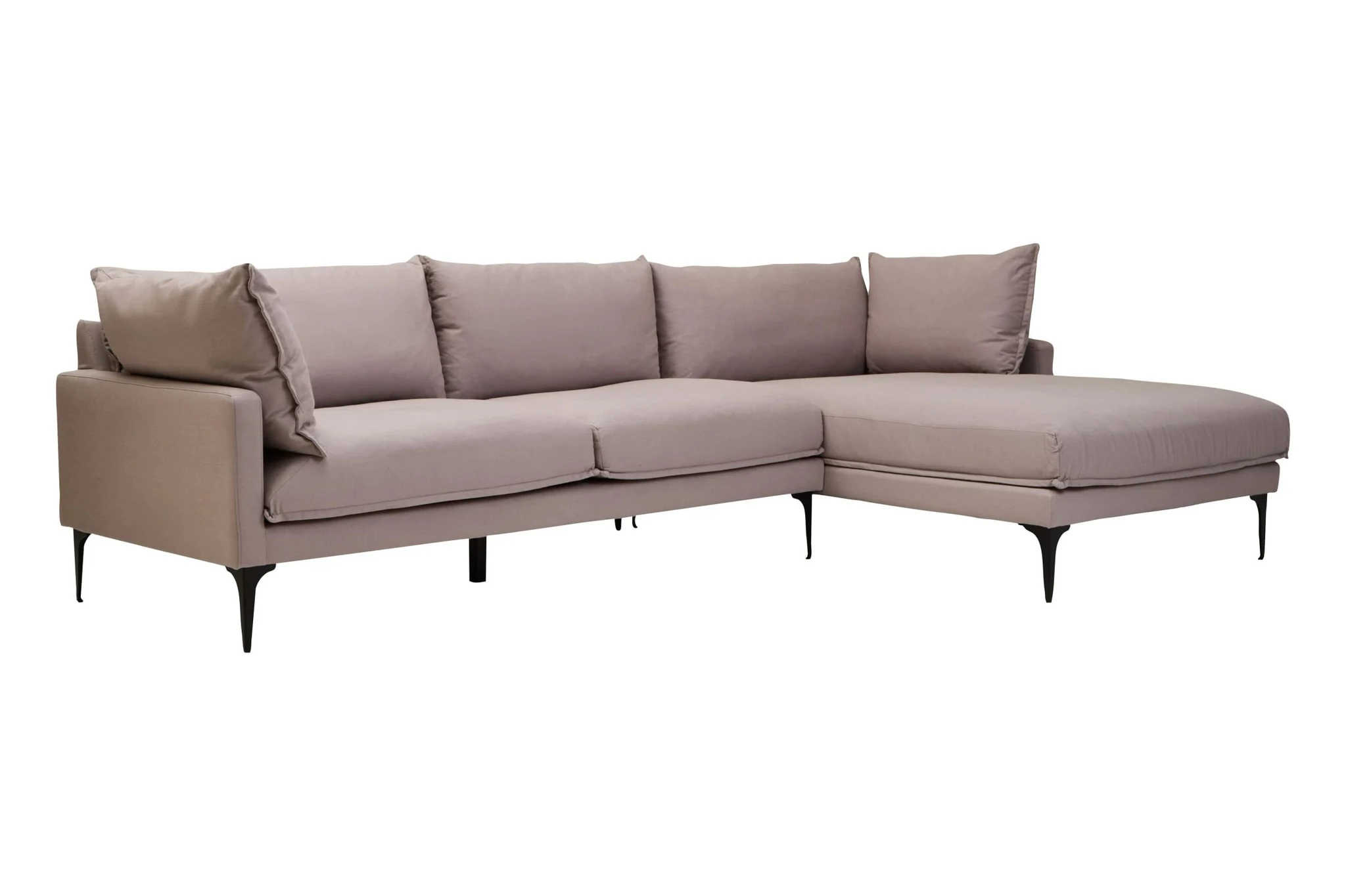 Troyes Grey Three Seat Right Chaise Sofa - Seating, photo 6 of 8
