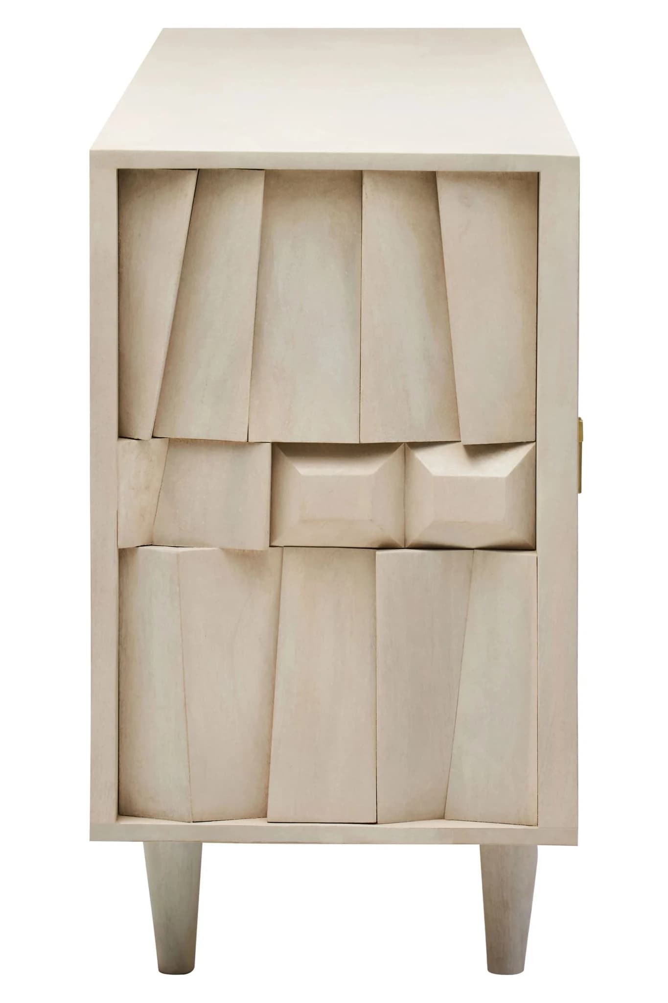 Sita Four Door Whitewash Mango Wood Abstract Sideboard - Bookcases & shelving, photo 8 of 8