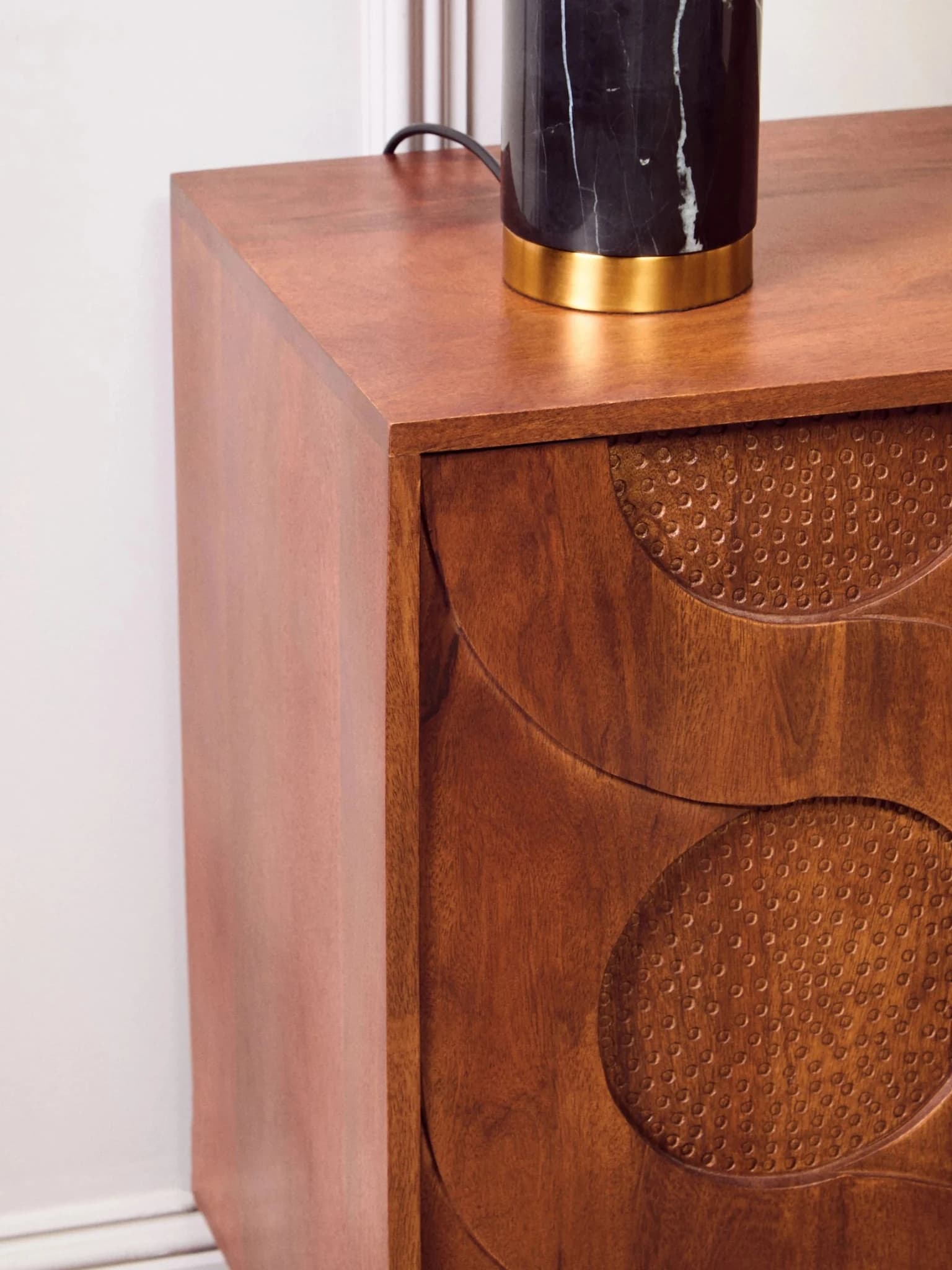 Siva Four Door Mango Wood Hammered Sideboard - Bookcases & shelving, photo 3 of 8