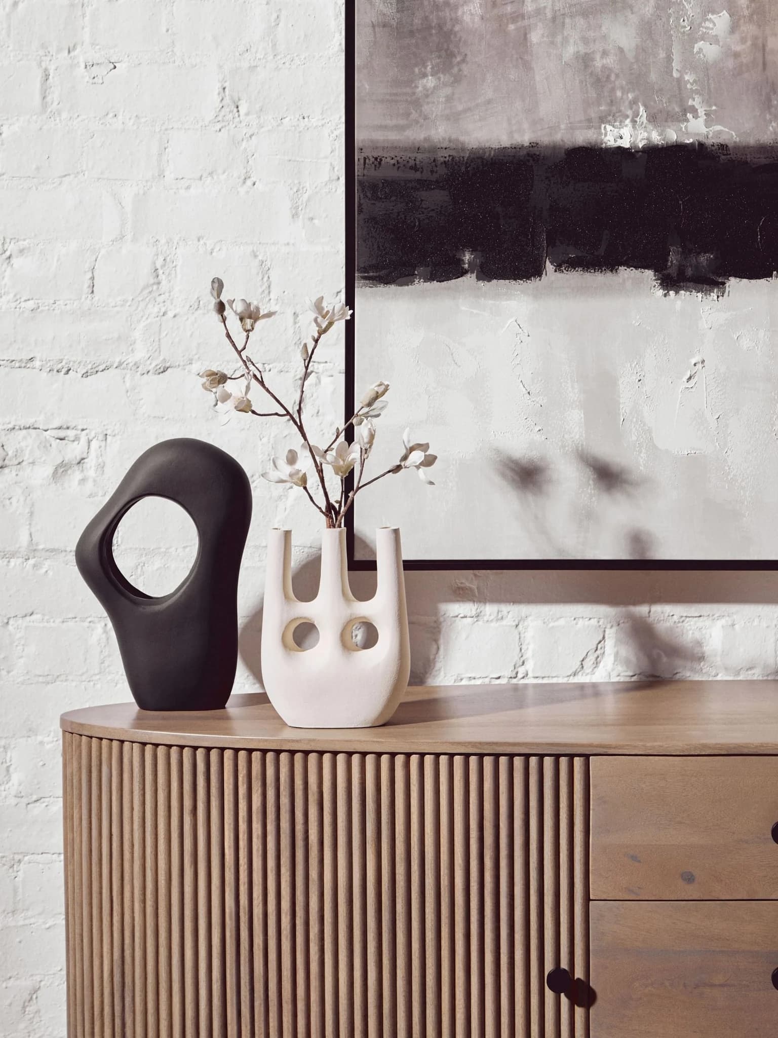 Torello Two Door Three Drawer Grey Mango Wood Sideboard - Bookcases & shelving, photo 6 of 8