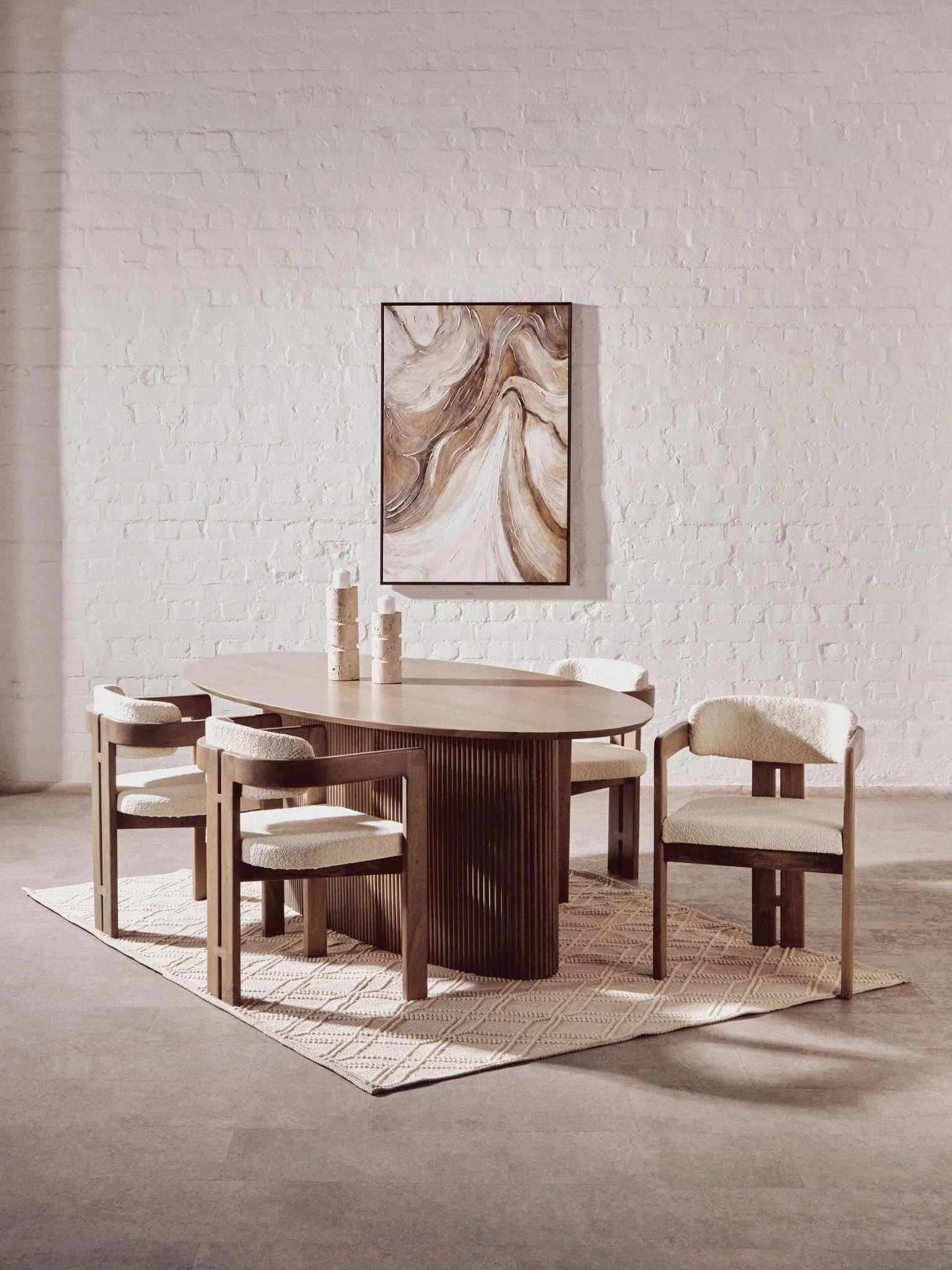 Torello Grey Mango Wood Oval Dining Table - Tables, photo 4 of 8