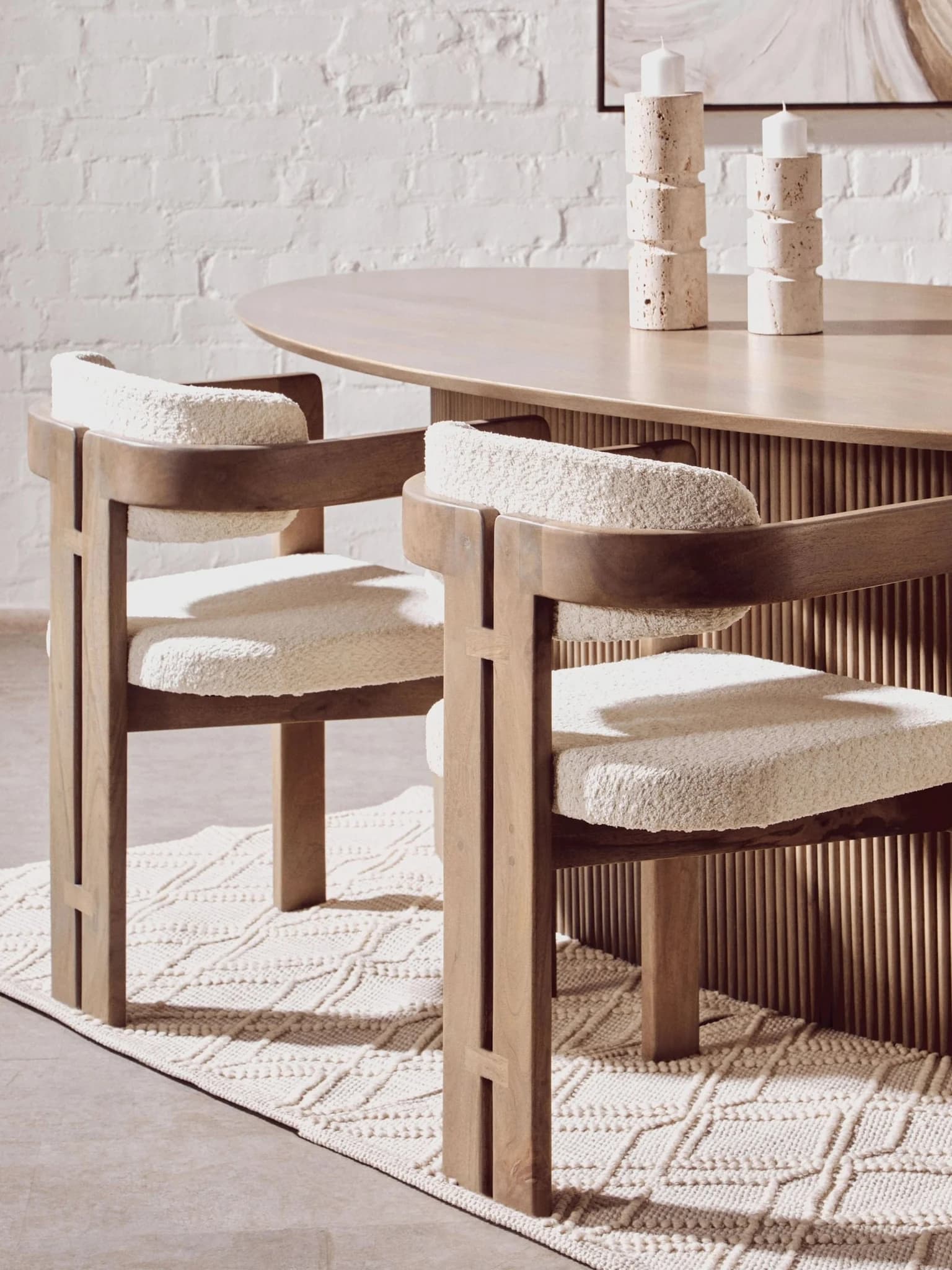 Torello Grey Mango Wood Oval Dining Table - Tables, photo 2 of 8