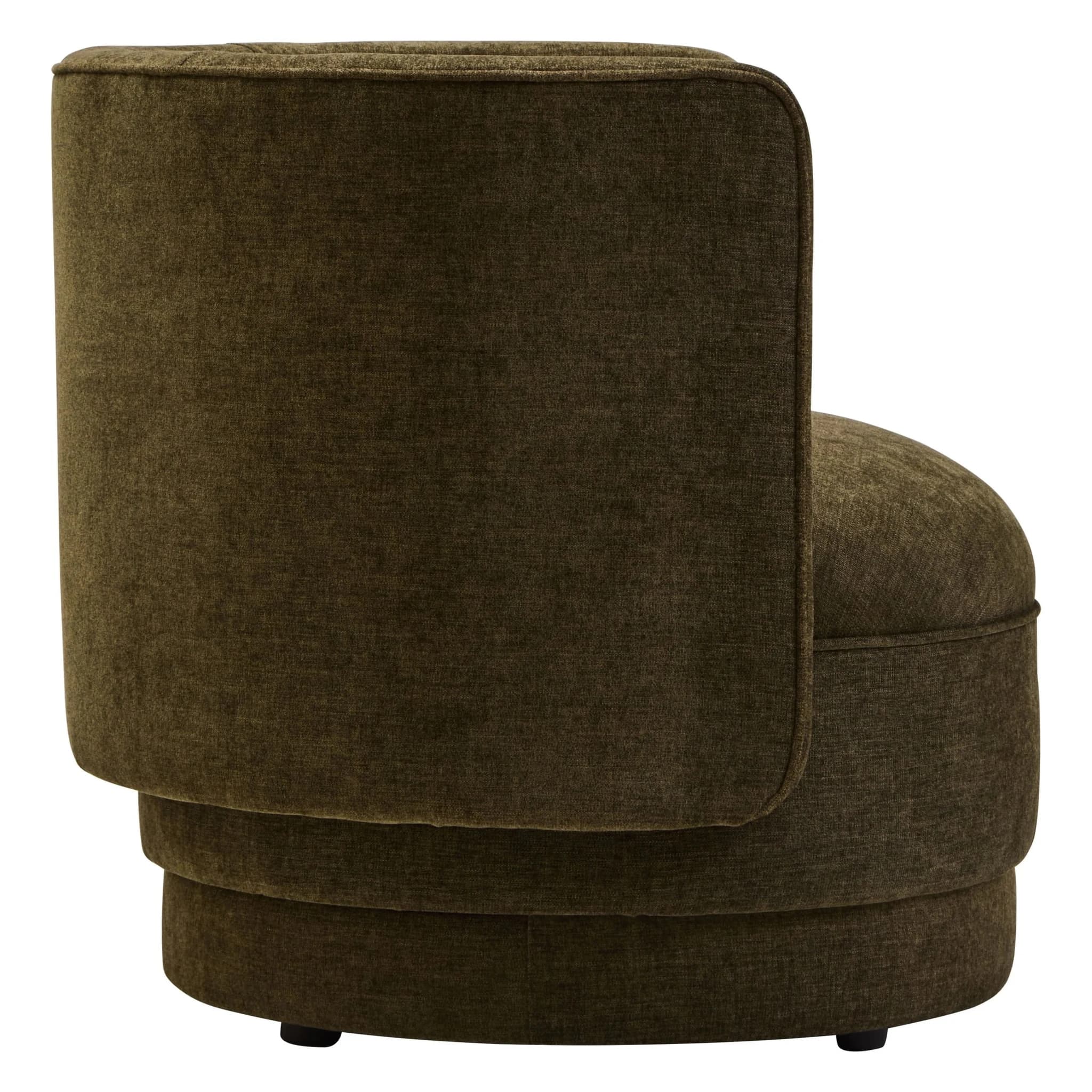 Drake Forest Green Chenille Effect Curved Chair - Seating, photo 8 of 8