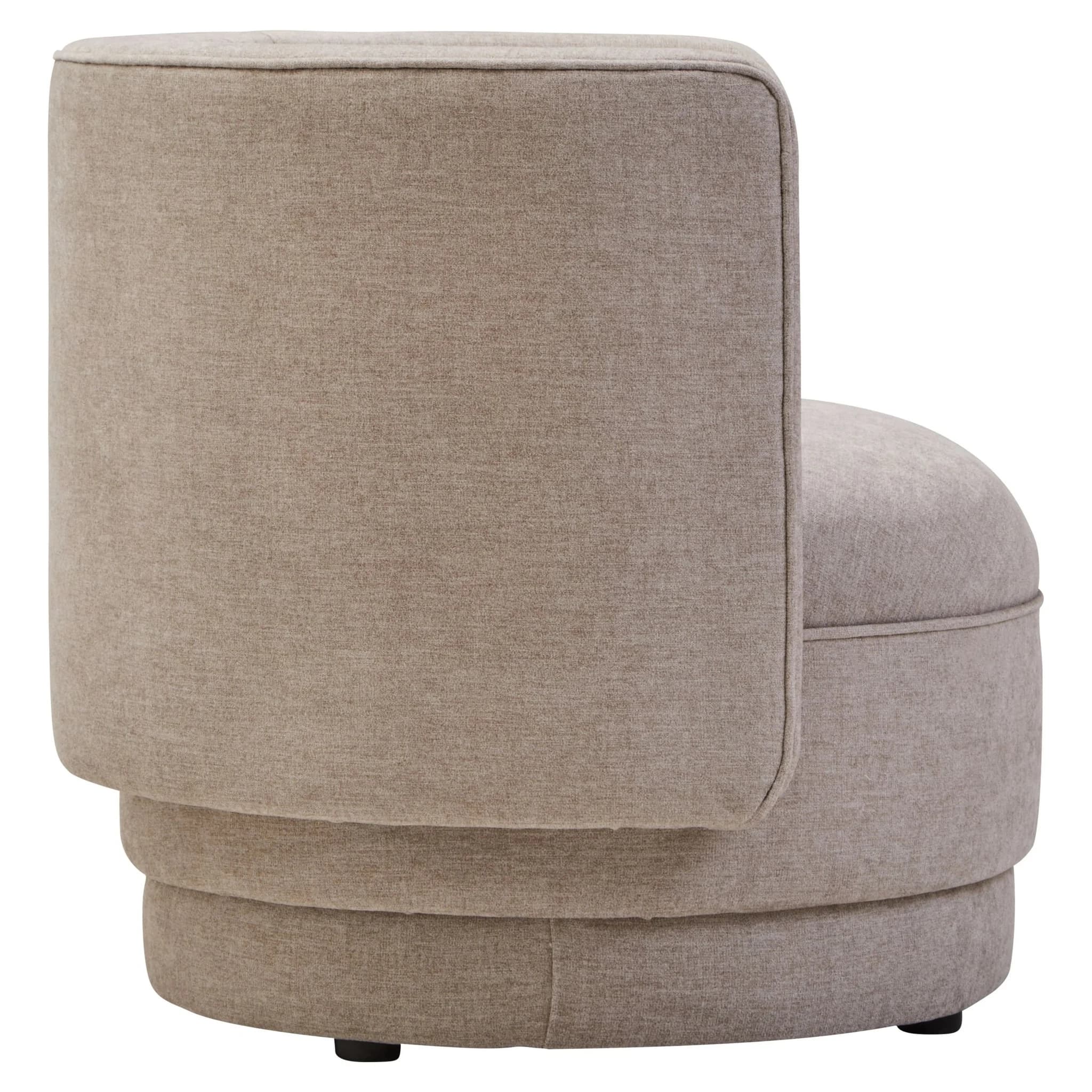 Drake Taupe Chenille Effect Curved Chair - Seating, photo 8 of 8
