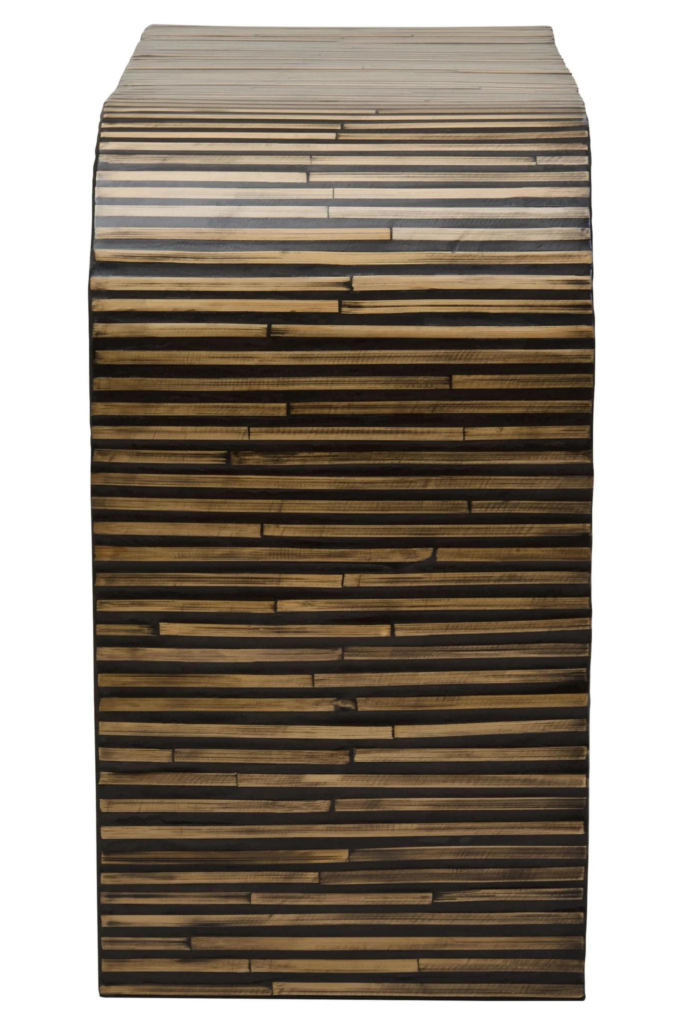Bambusa Black Bamboo Inlay Curved Console Table - Tables, photo 7 of 8