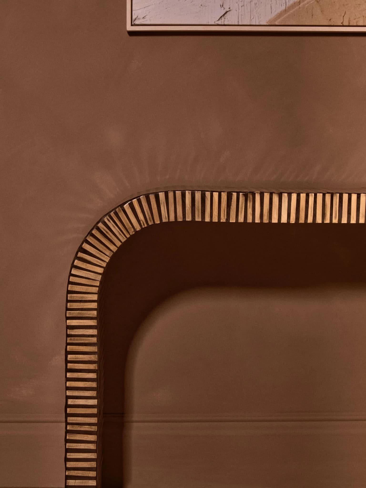 Bambusa Black Bamboo Inlay Curved Console Table - Tables, photo 5 of 8