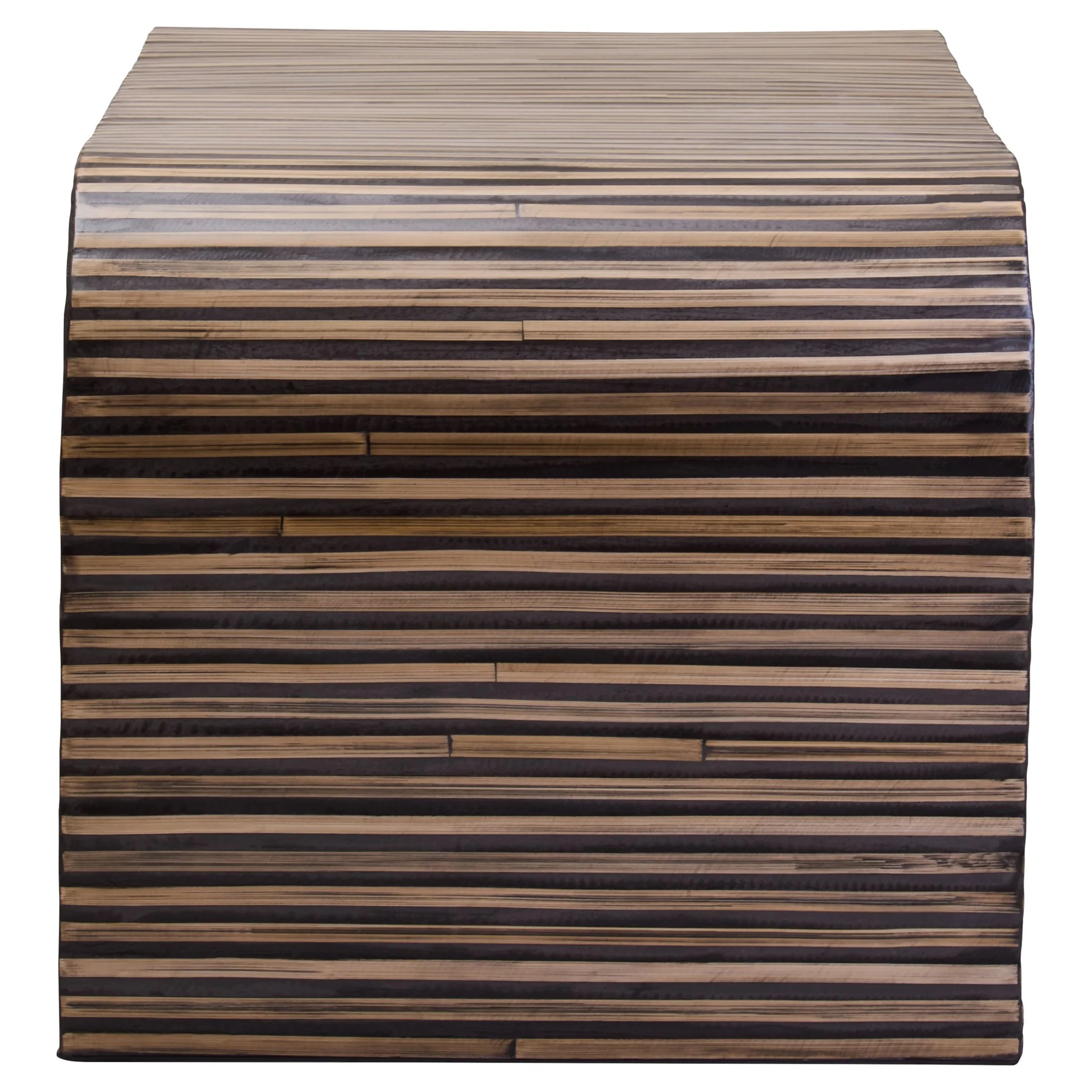 Bambusa Black Bamboo Inlay Curved Coffee Table - Tables, photo 6 of 8