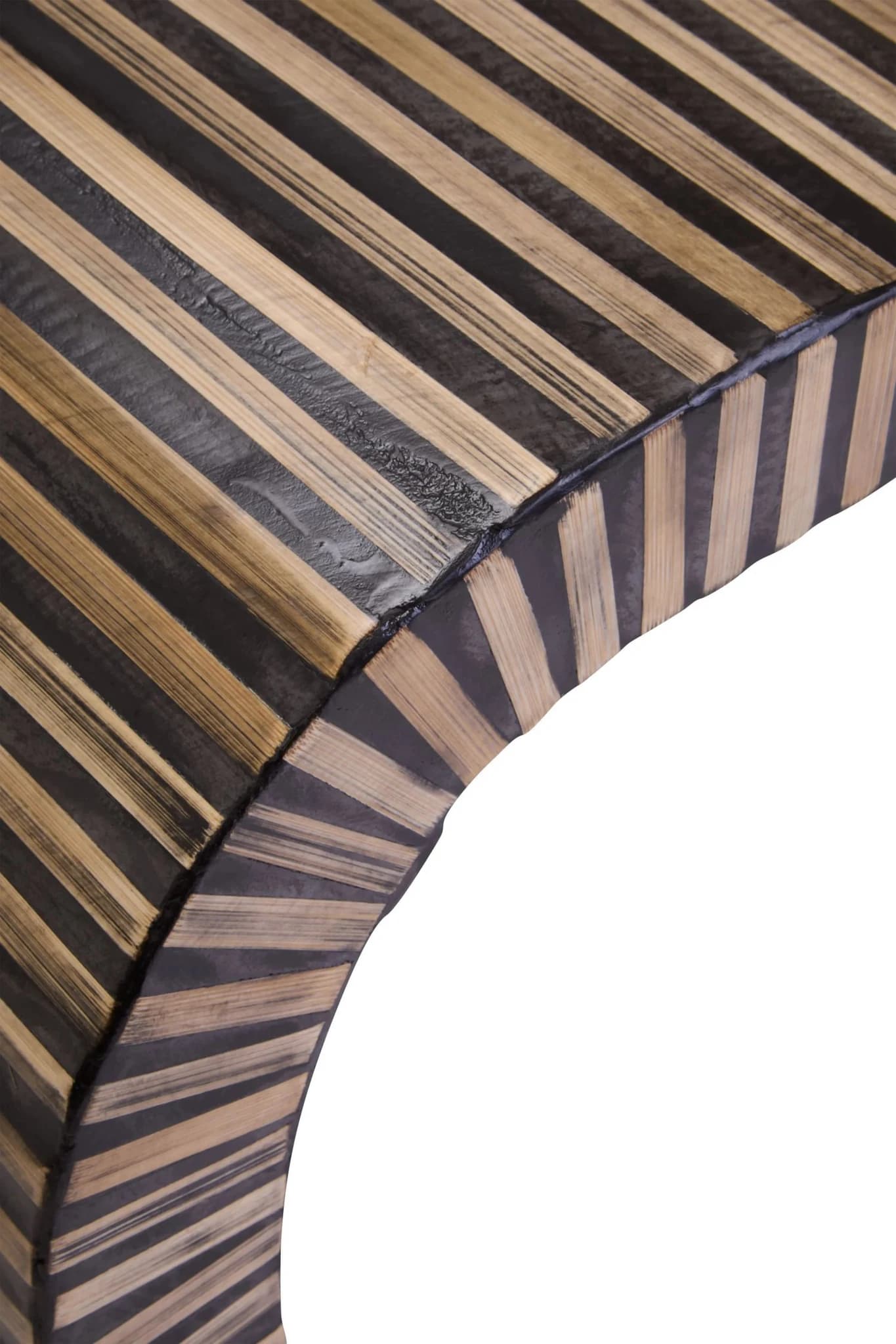 Bambusa Black Bamboo Inlay Curved Coffee Table - Tables, photo 8 of 8