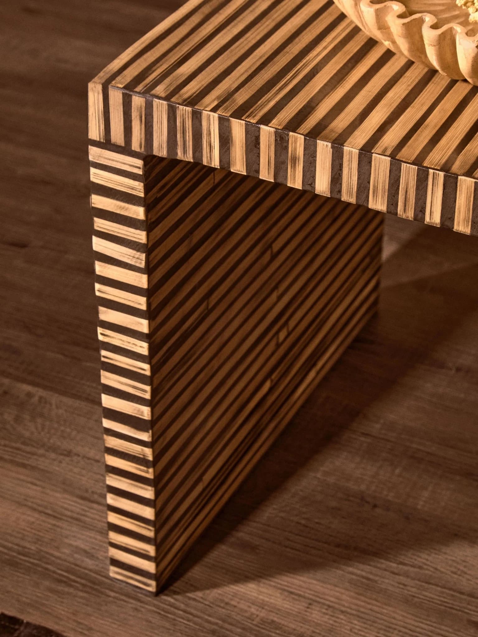 Bambusa Black Bamboo Inlay Side Table - Tables, photo 3 of 8