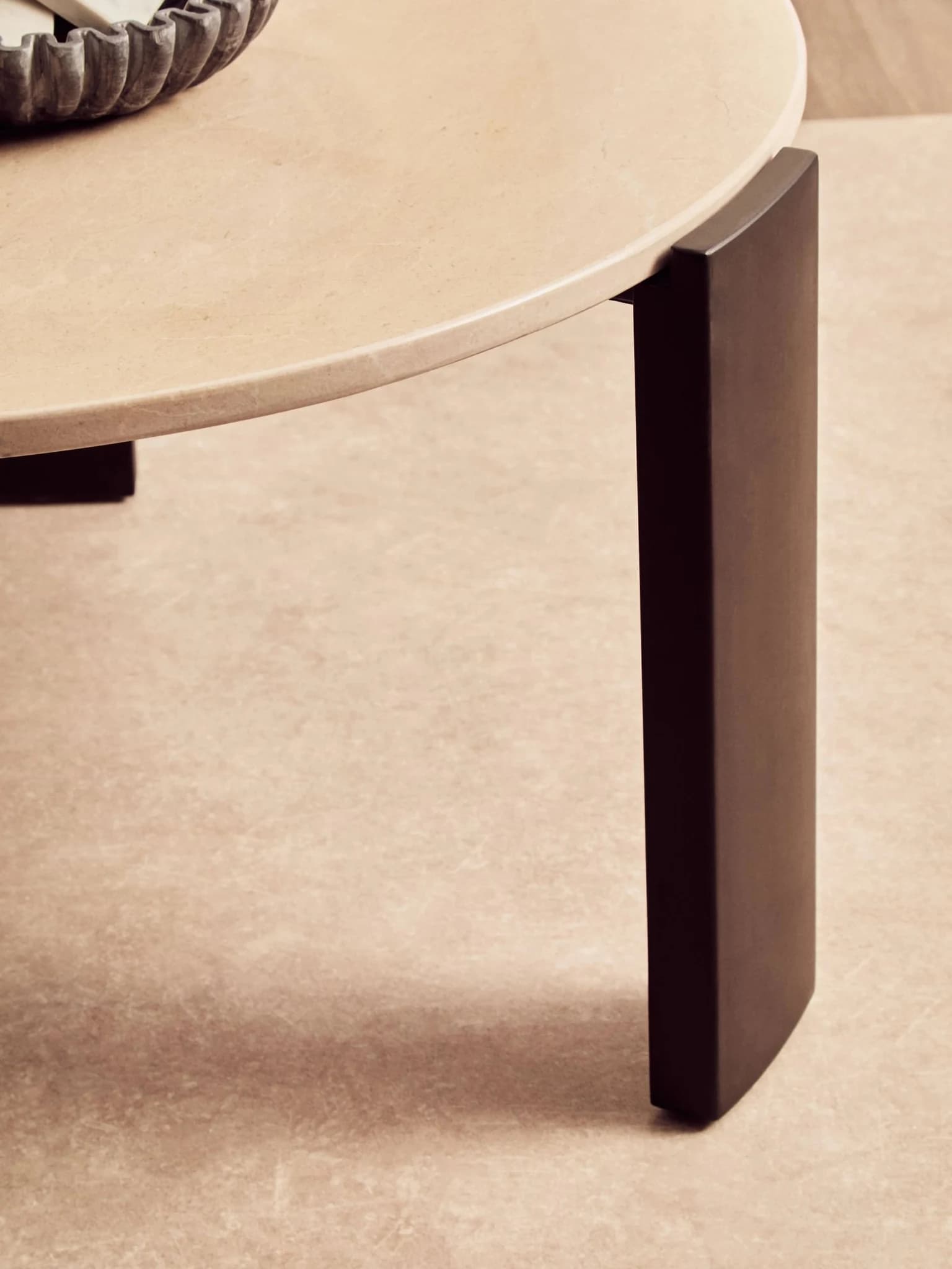 Palermo Cream Marble and Black Acacia Wood Large Coffee Table - Tables, photo 3 of 8