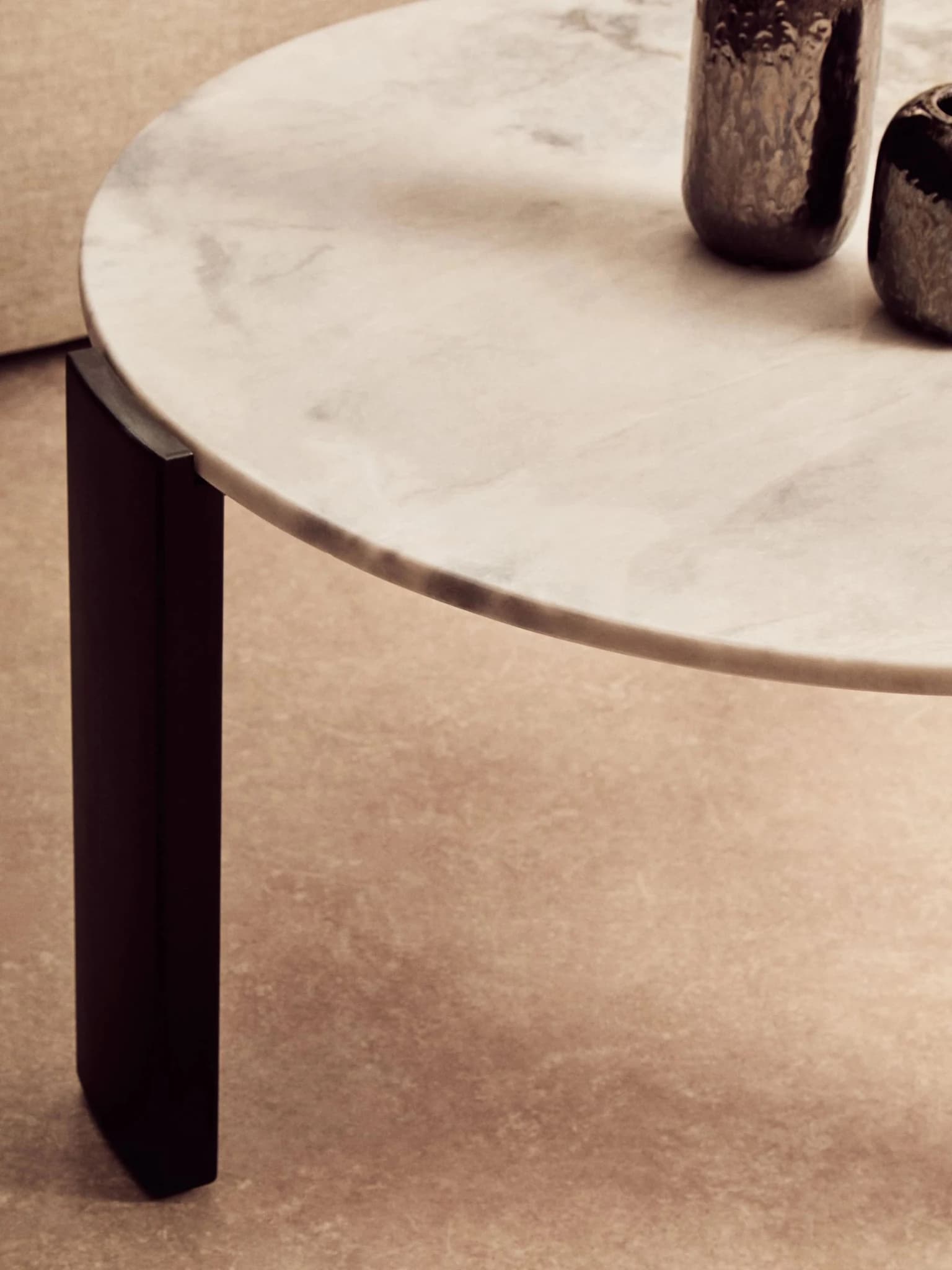 Palermo White Marble and Black Acacia Wood Large Coffee Table - Tables, photo 4 of 8