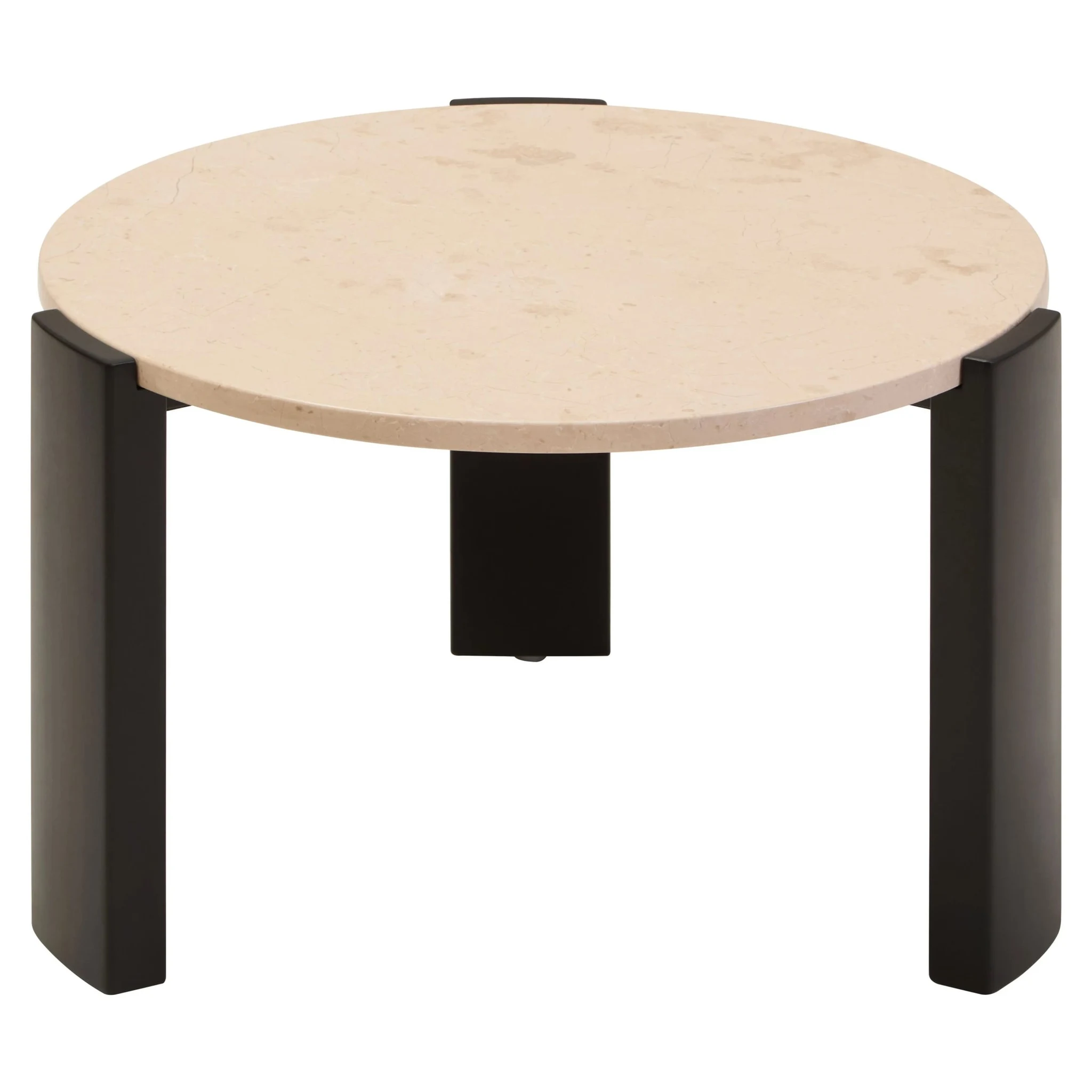 Palermo Cream Marble and Black Acacia Wood Small Coffee Table - Tables, photo 6 of 8