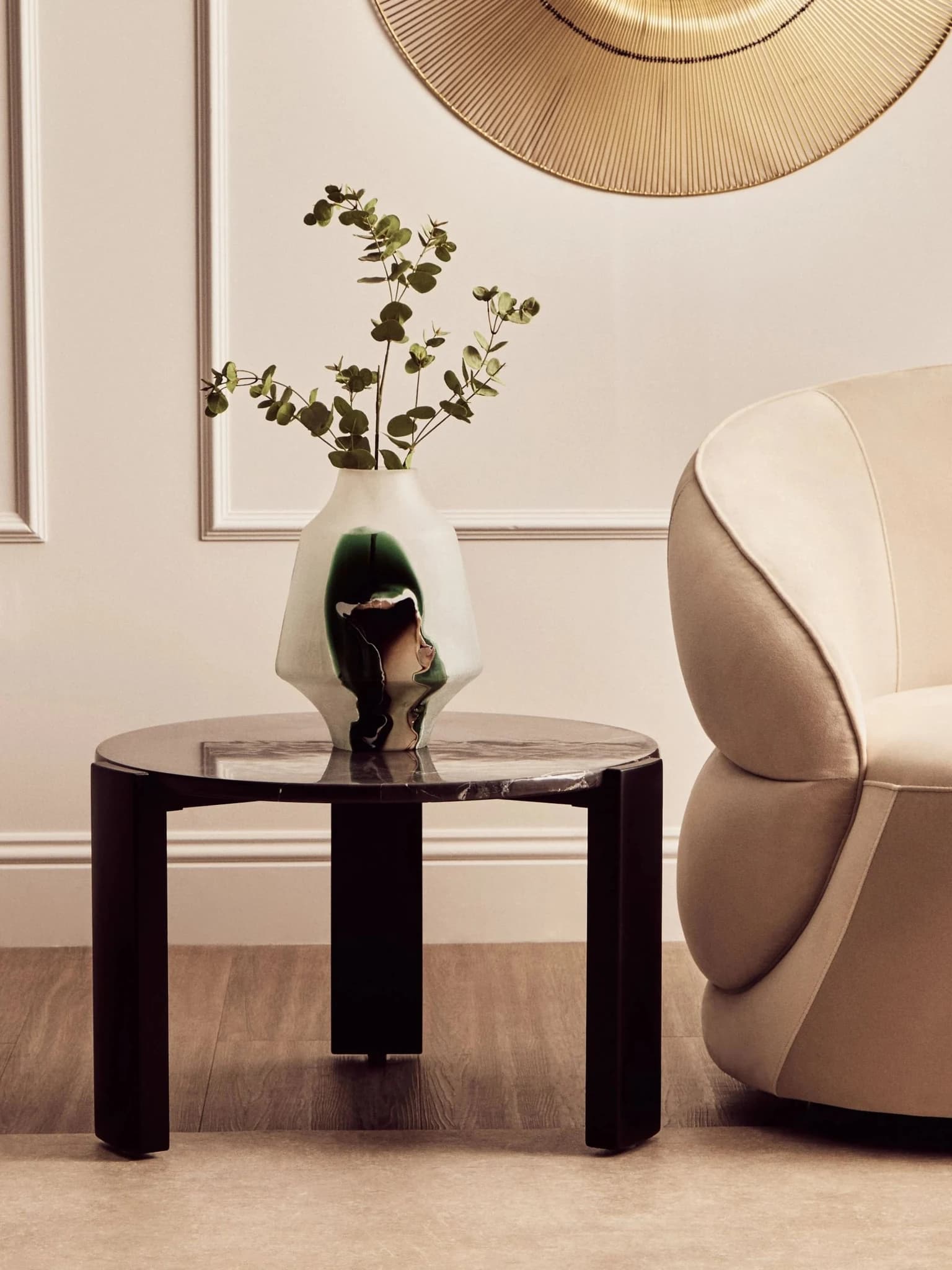 Palermo Black Marble and Acacia Wood Small Coffee Table - Tables, photo 8 of 8