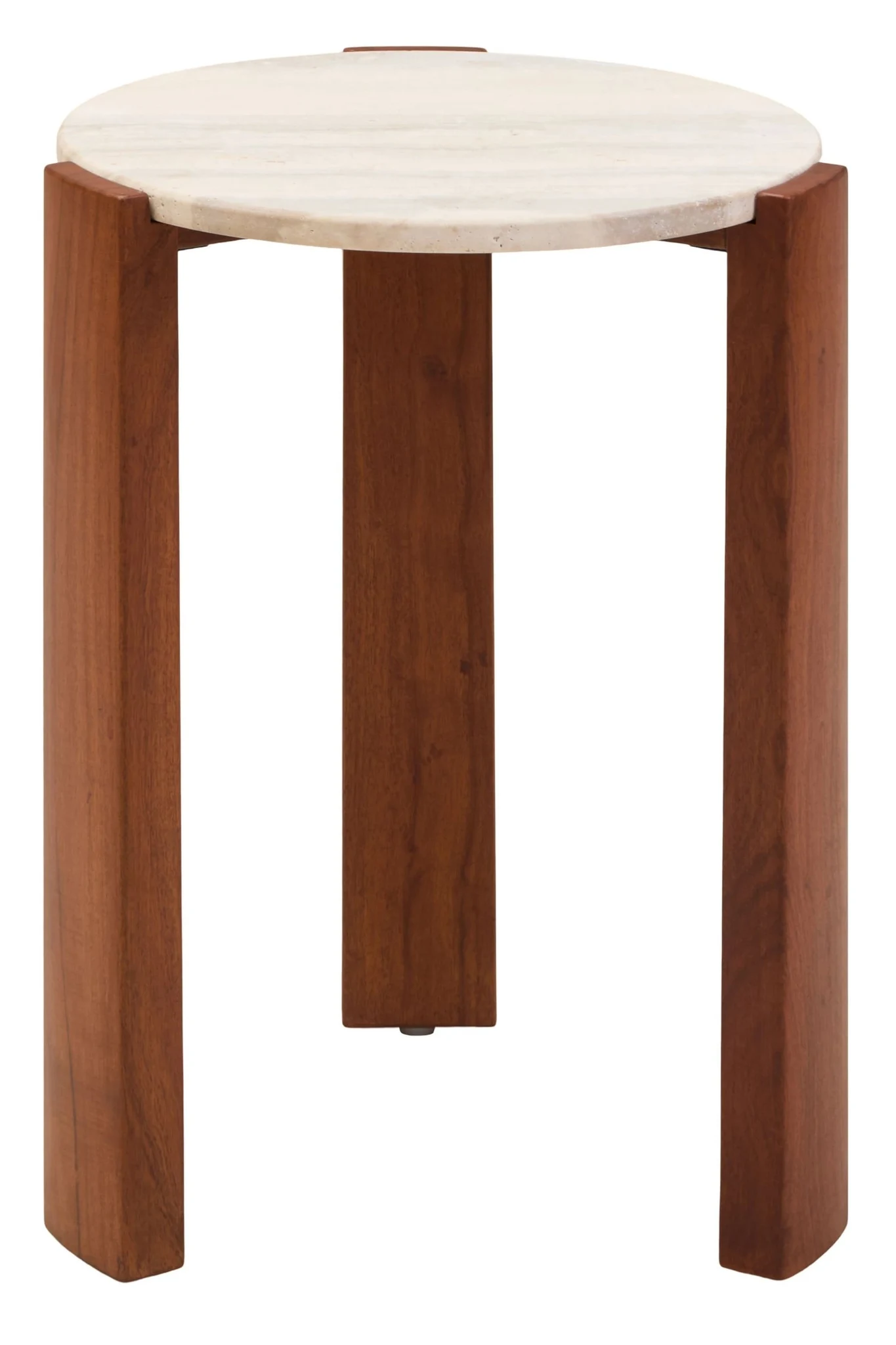 Palermo Travertine and Acacia Wood Side Table - Tables, photo 8 of 8
