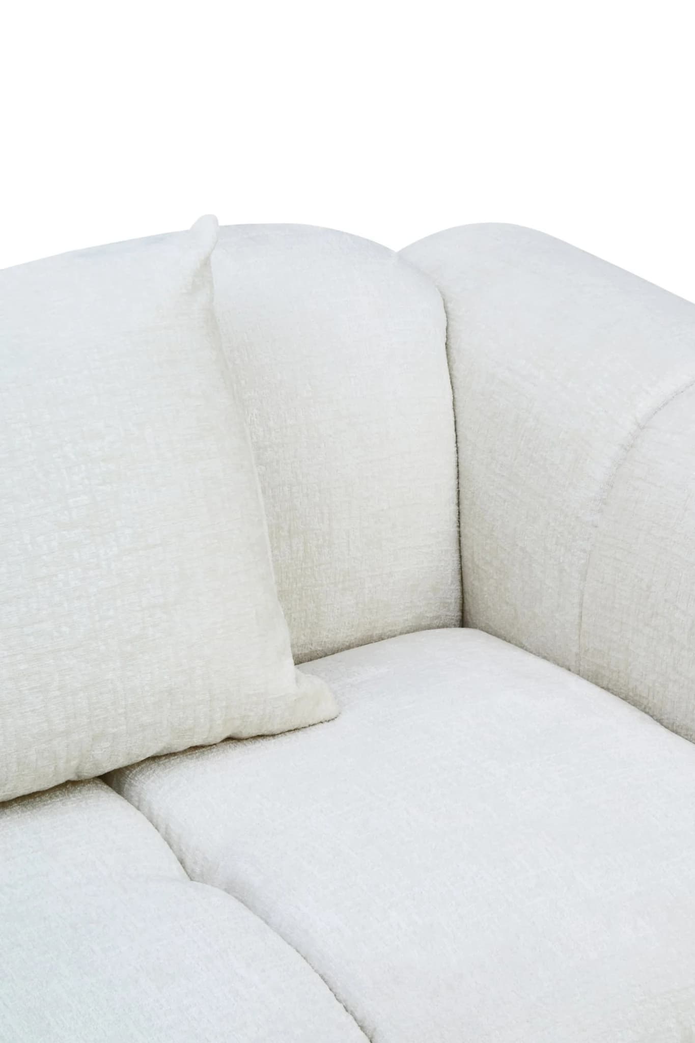 Anglet Cream Textured Fabric Large 3 Seater Sofa - Seating, photo 7 of 8