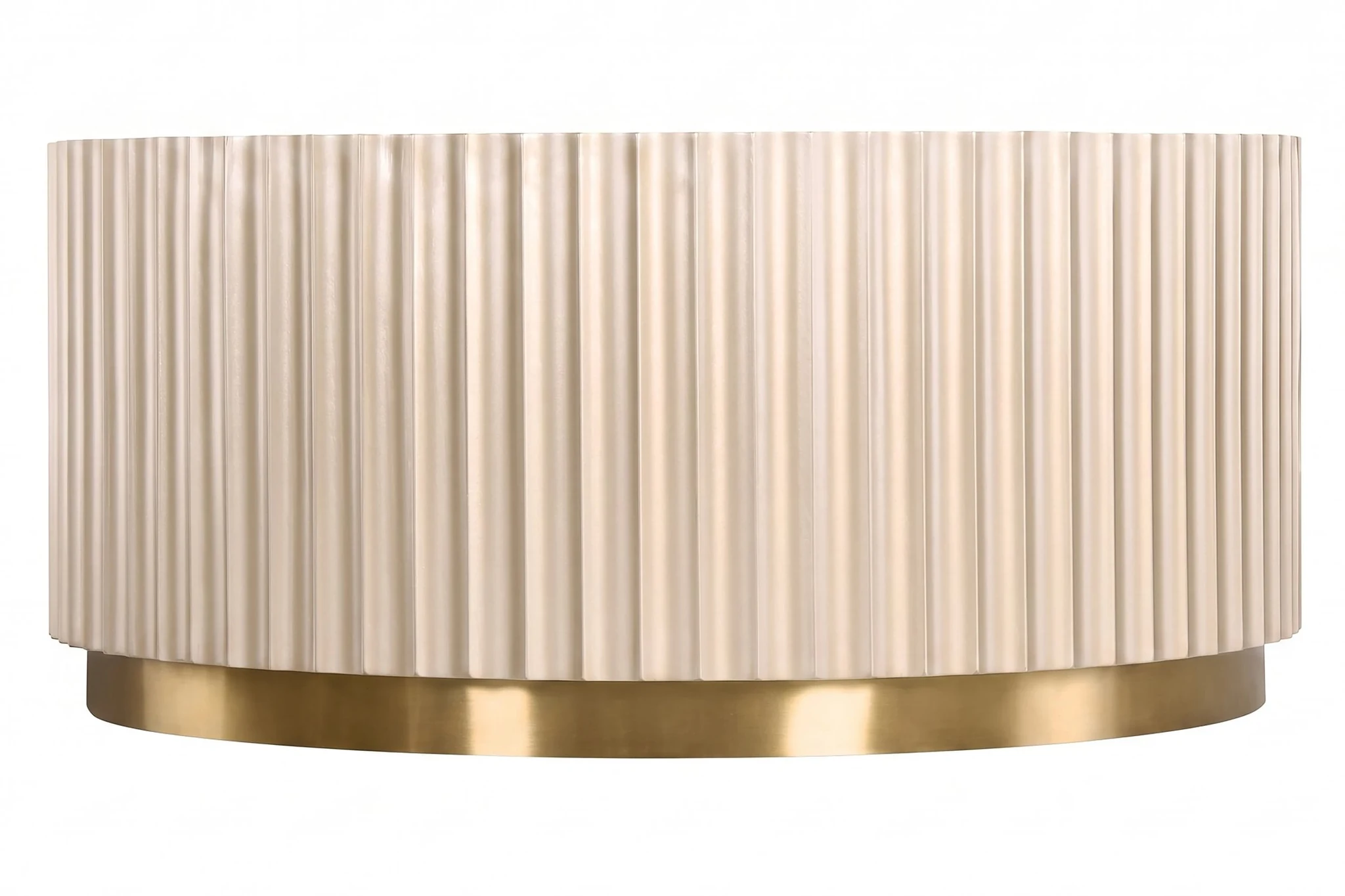 Dusino Champagne Gold Finish Flute Detail Coffee Table with Mirror Top - Tables, photo 2 of 3