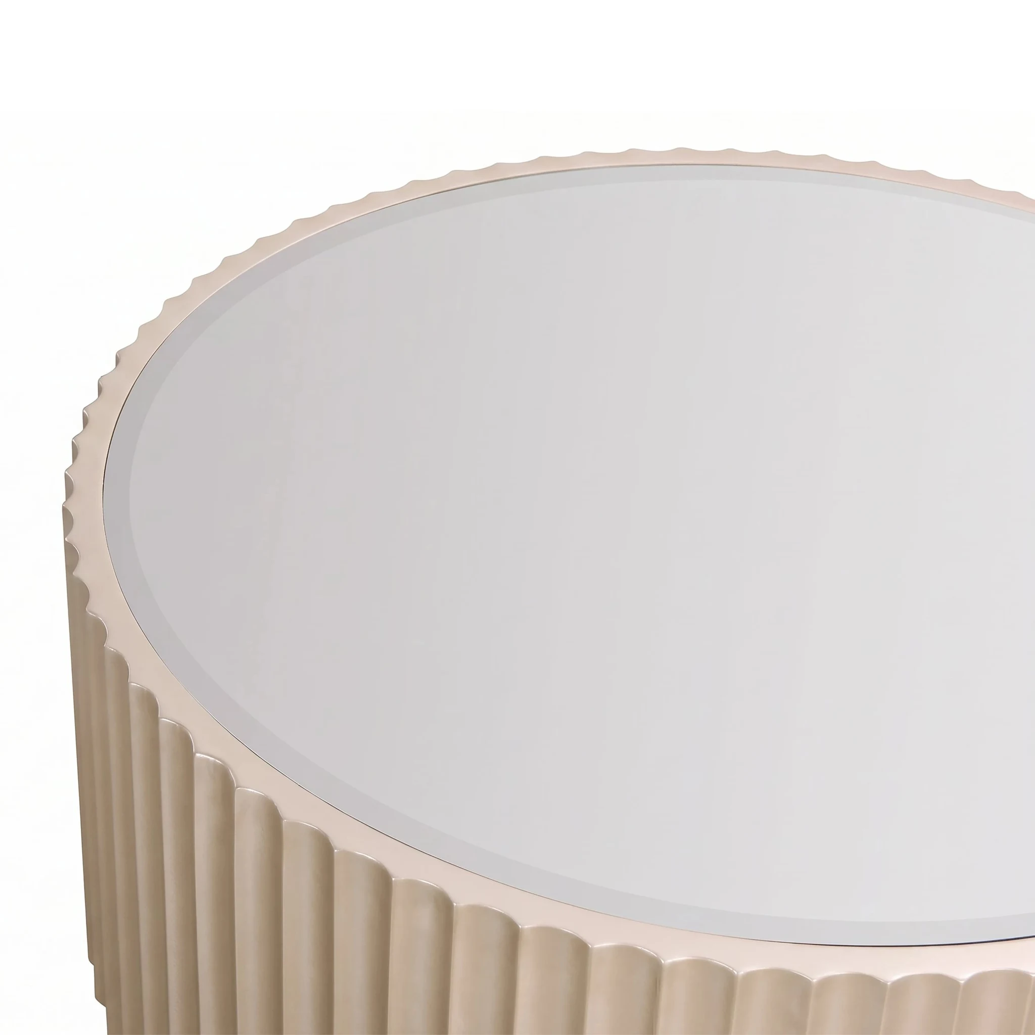 Dusino Champagne Gold Finish Flute Detail Coffee Table with Mirror Top - Tables, photo 3 of 3