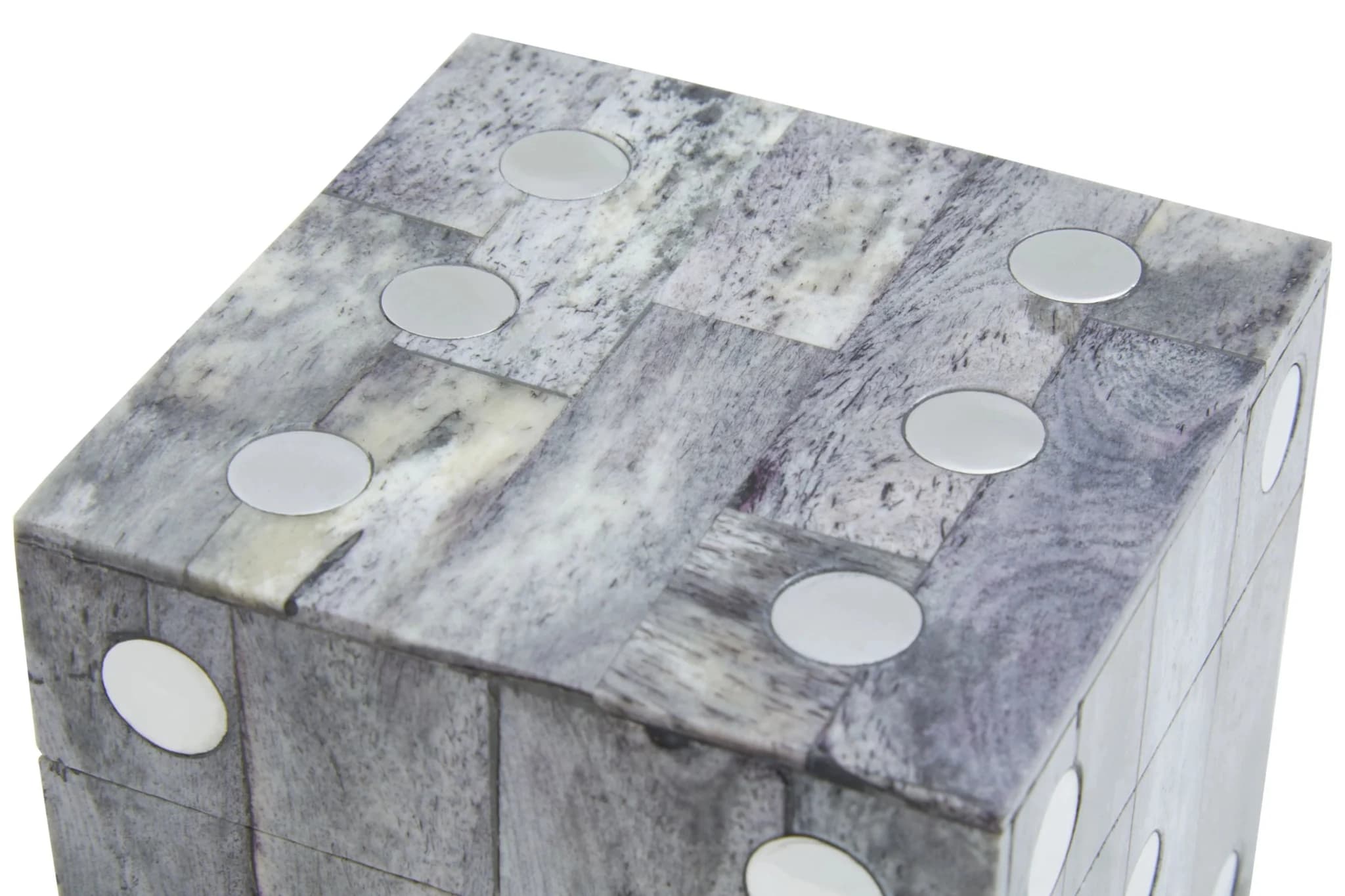 Churchill Games Grey Bone Dice Box with 5 Black Dice - Decorative, photo 8 of 8
