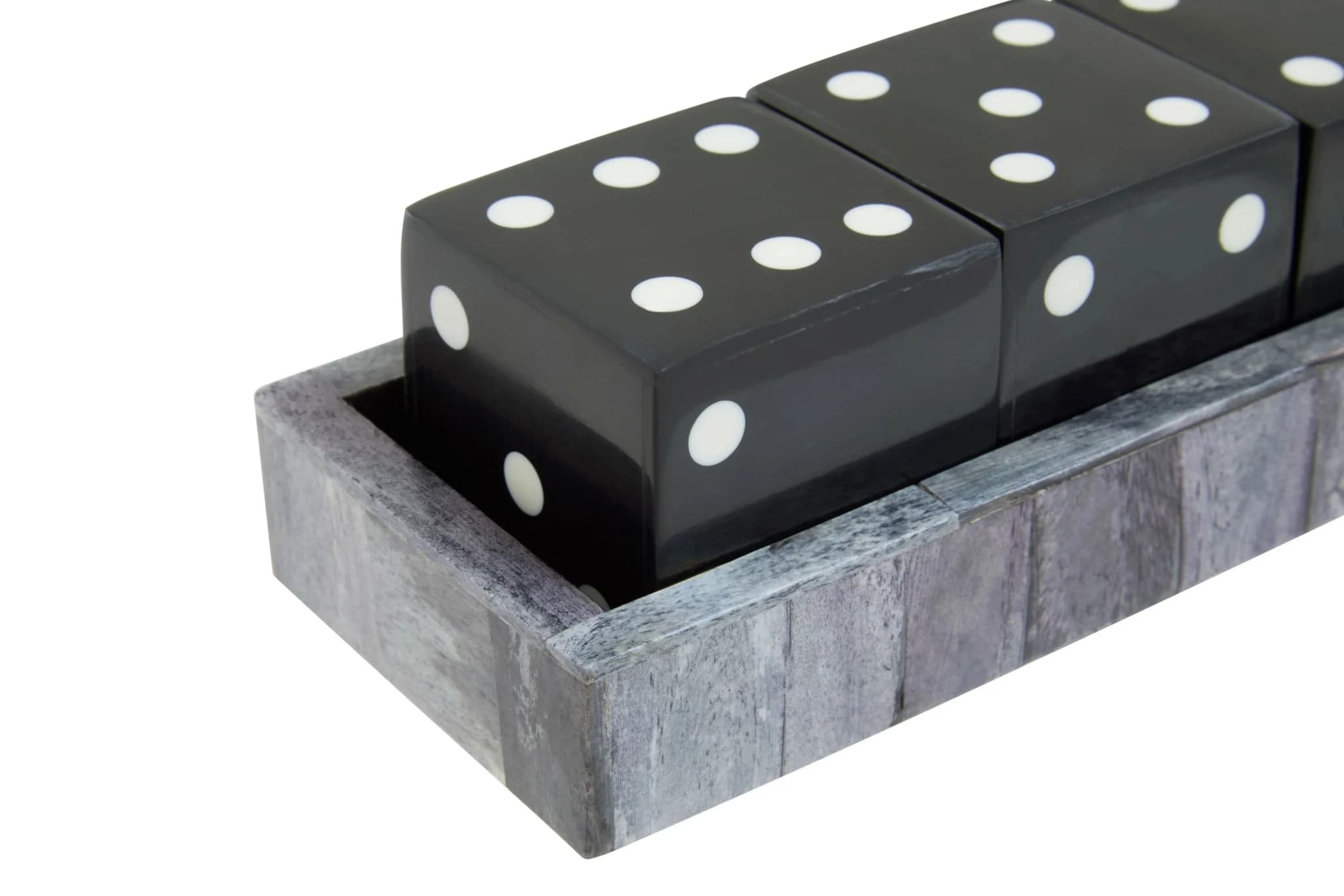 Churchill Games Grey Bone Dice Set with Black Dice - Decorative, photo 7 of 7
