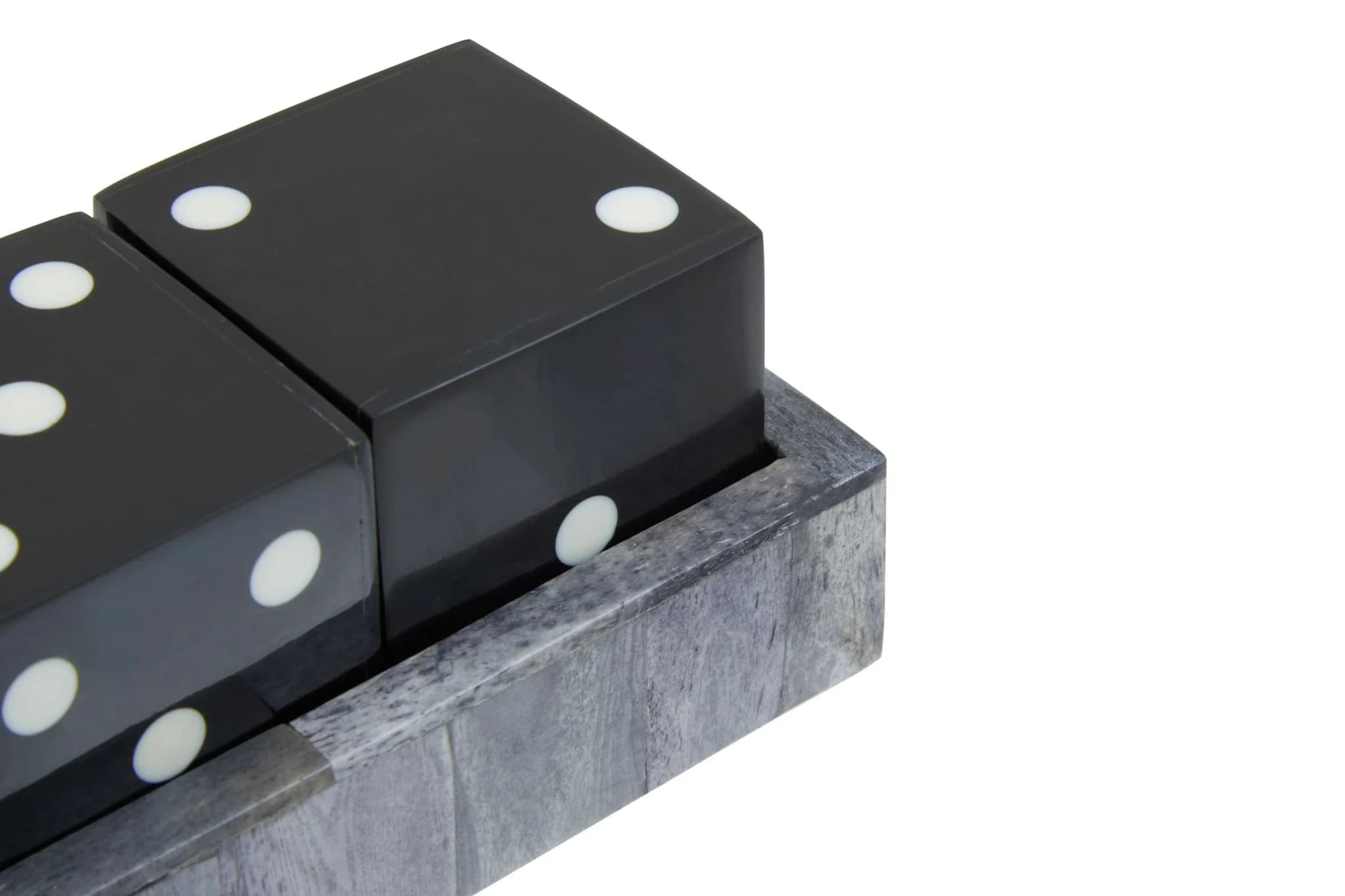 Churchill Games Grey Bone Dice Set with Black Dice - Decorative, photo 6 of 7