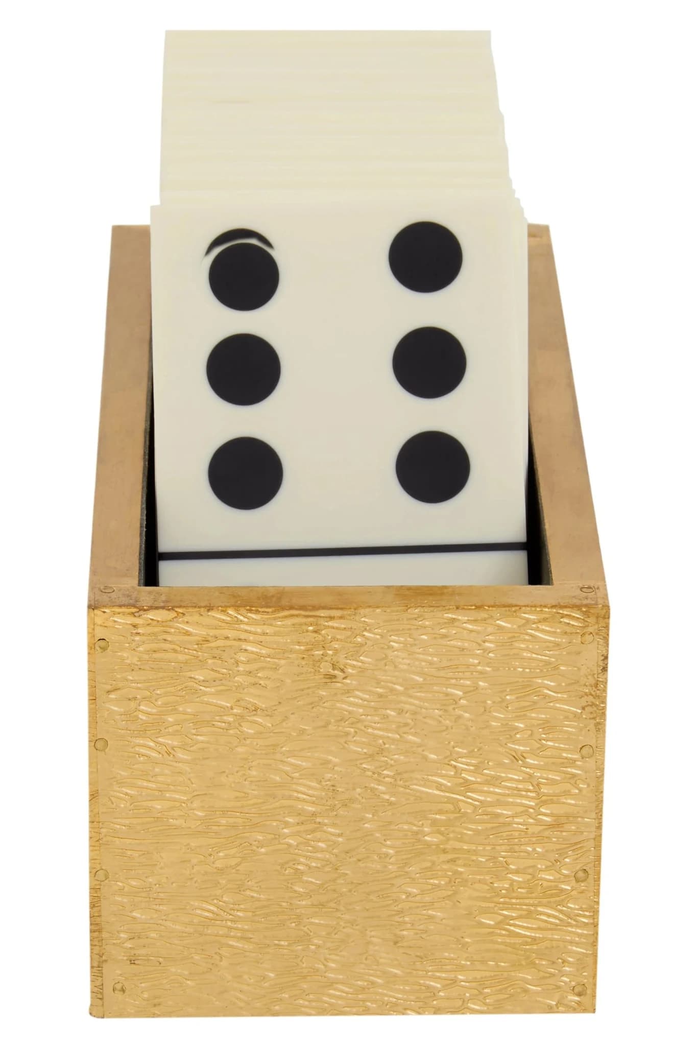 Churchill Games White and Gold Domino Set with White Dominoes - Decorative, photo 3 of 6