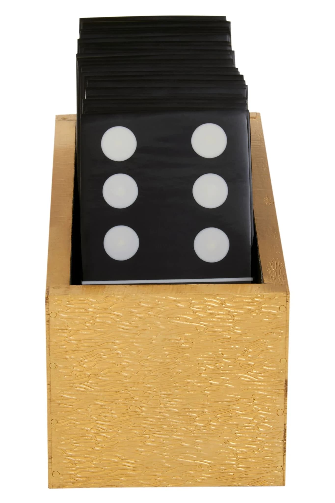 Churchill Games Gold Domino Set with Black Dominoes - Decorative, photo 3 of 6