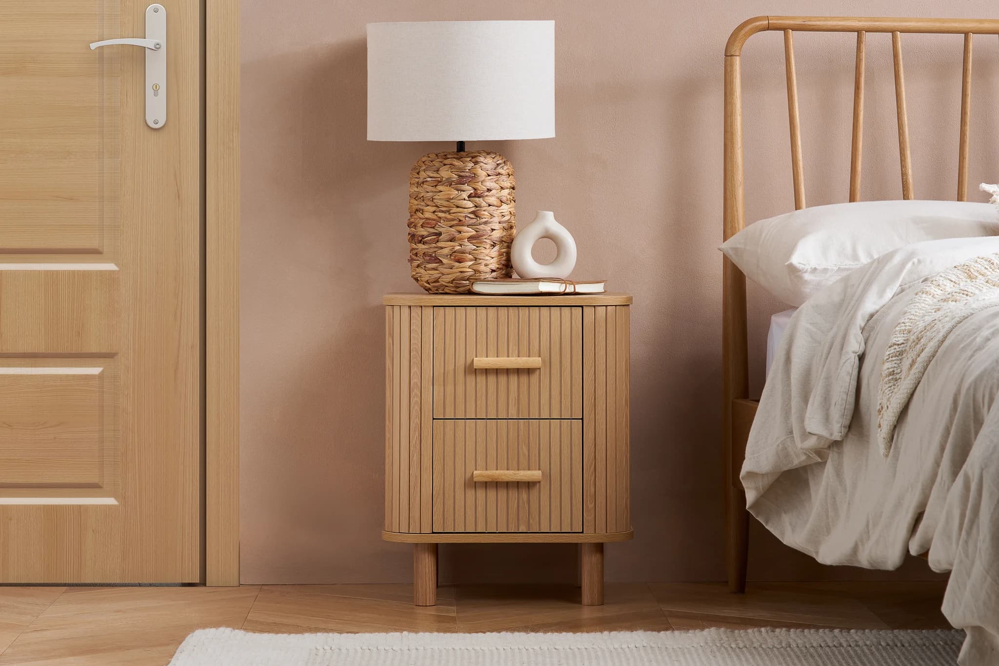 Axel 2 Drawer Fluted Bedside - Bedside tables, photo 7 of 10