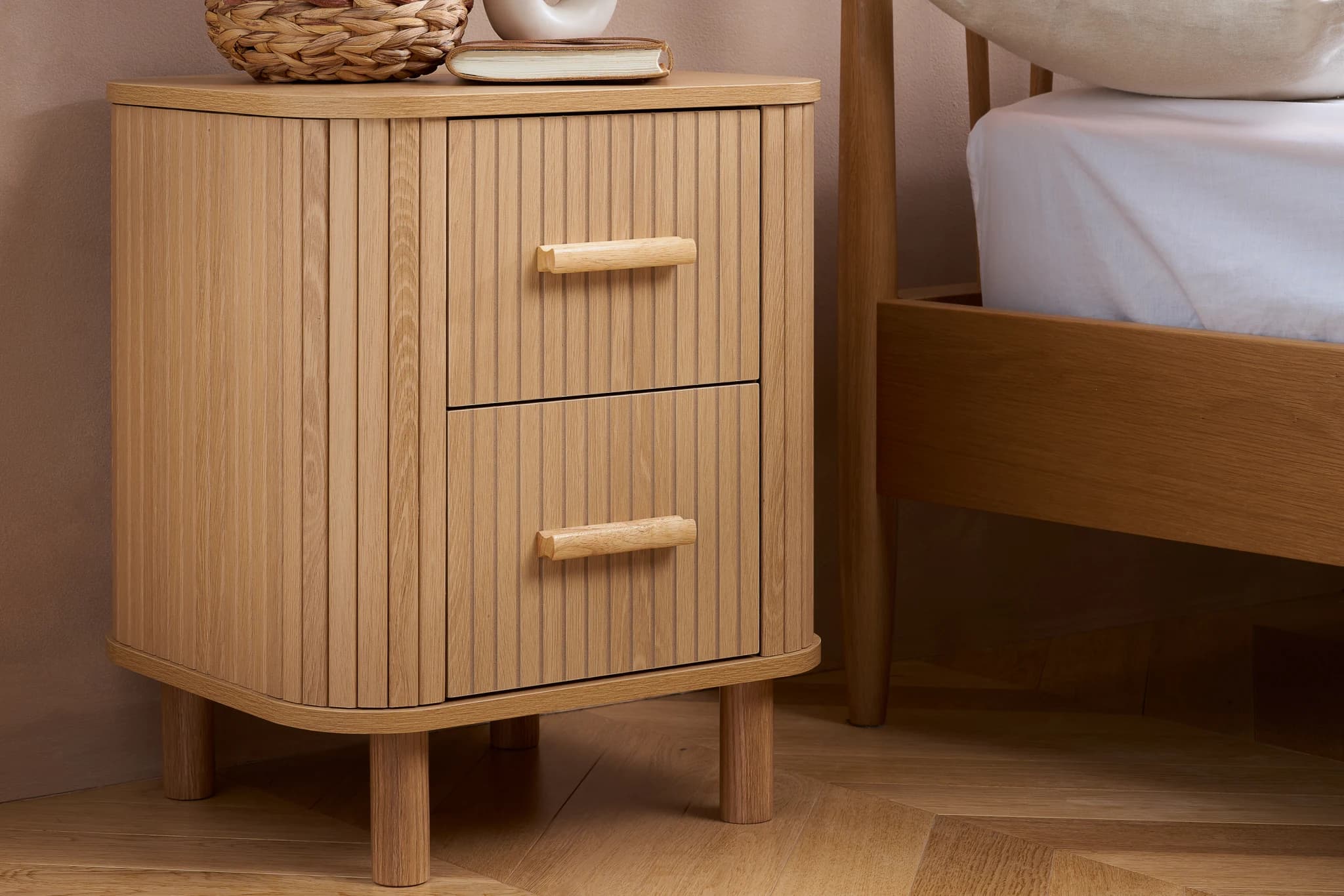 Axel 2 Drawer Fluted Bedside - Bedside tables, photo 8 of 10