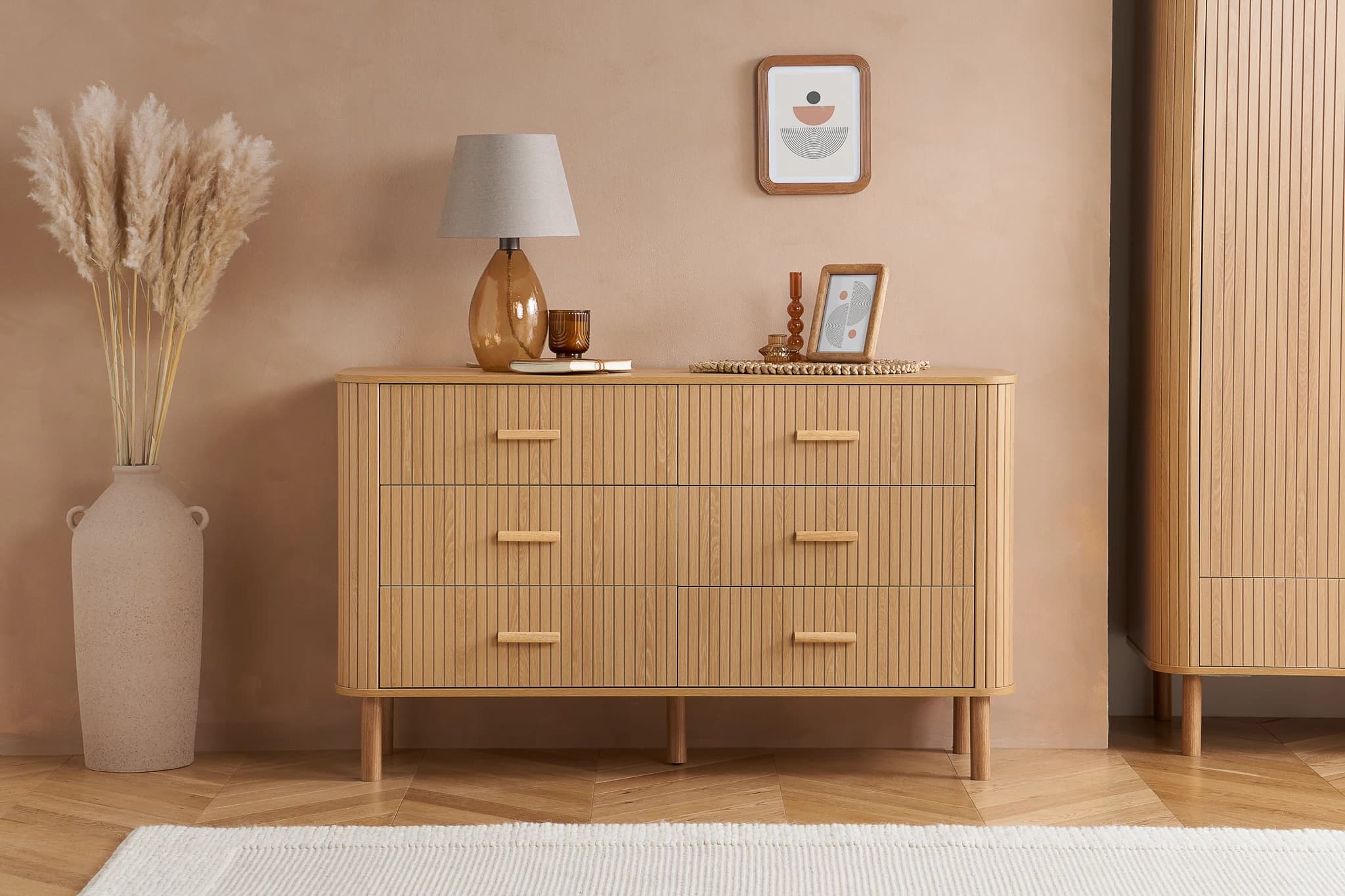 Axel 6 Drawer Fluted Chest - Chests of drawers, photo 2 of 10