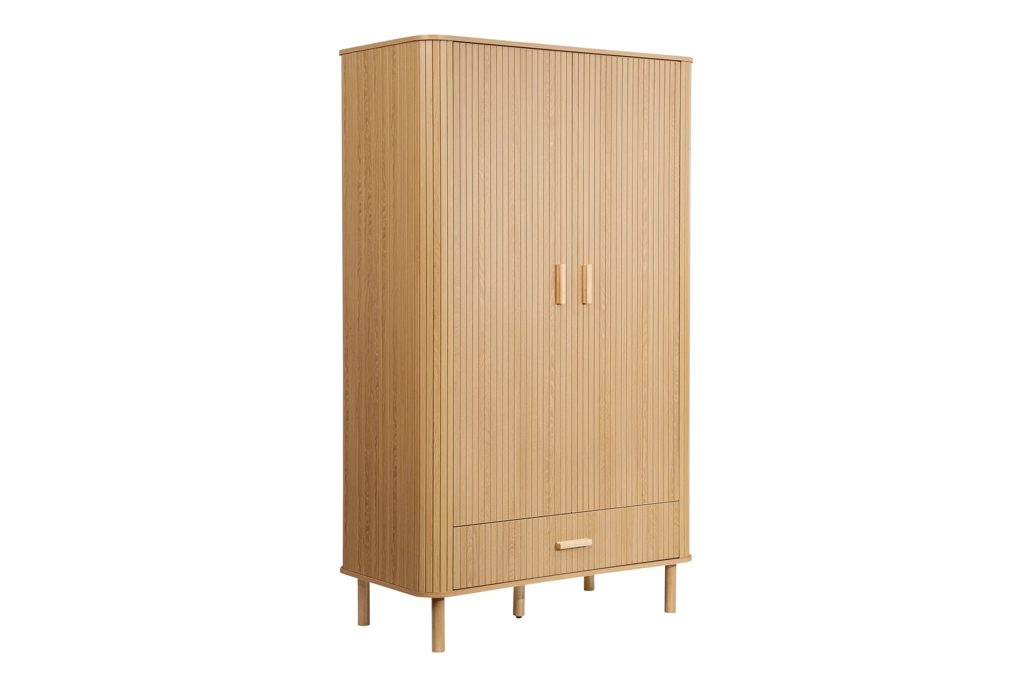 Axel 2 Door 1 Drawer Fluted Wardrobe - Wardrobes, photo 2 of 10