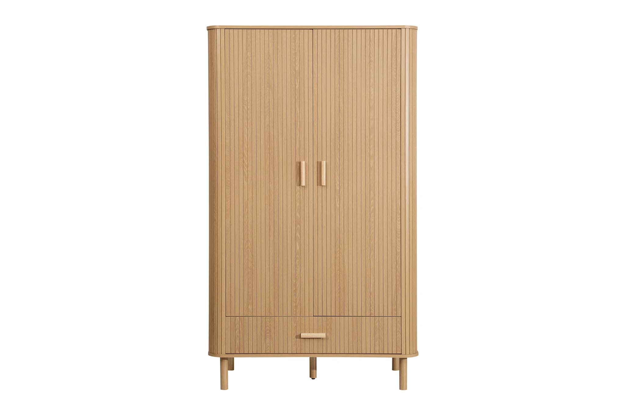 Axel 2 Door 1 Drawer Fluted Wardrobe - Wardrobes, photo 3 of 10