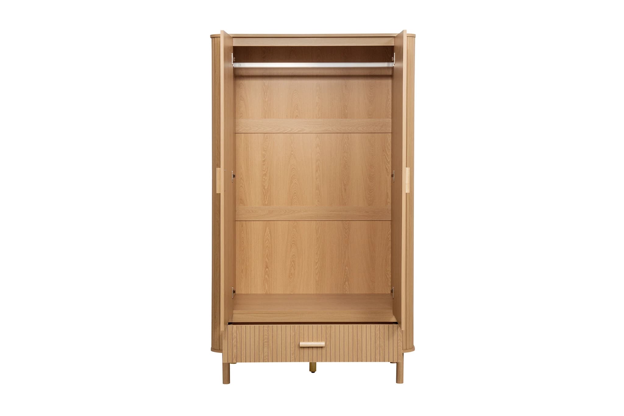 Axel 2 Door 1 Drawer Fluted Wardrobe - Wardrobes, photo 4 of 10