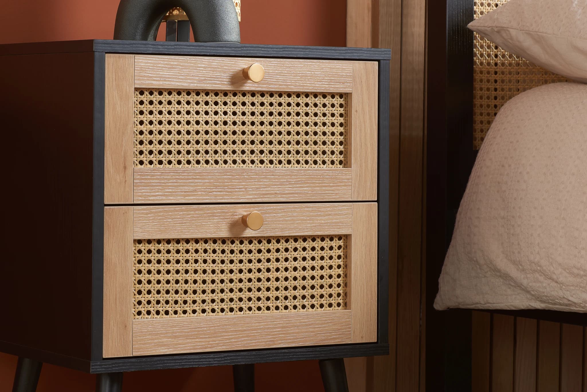 Croxley 2 Drawer Rattan Bedside - Bedside tables, photo 2 of 10