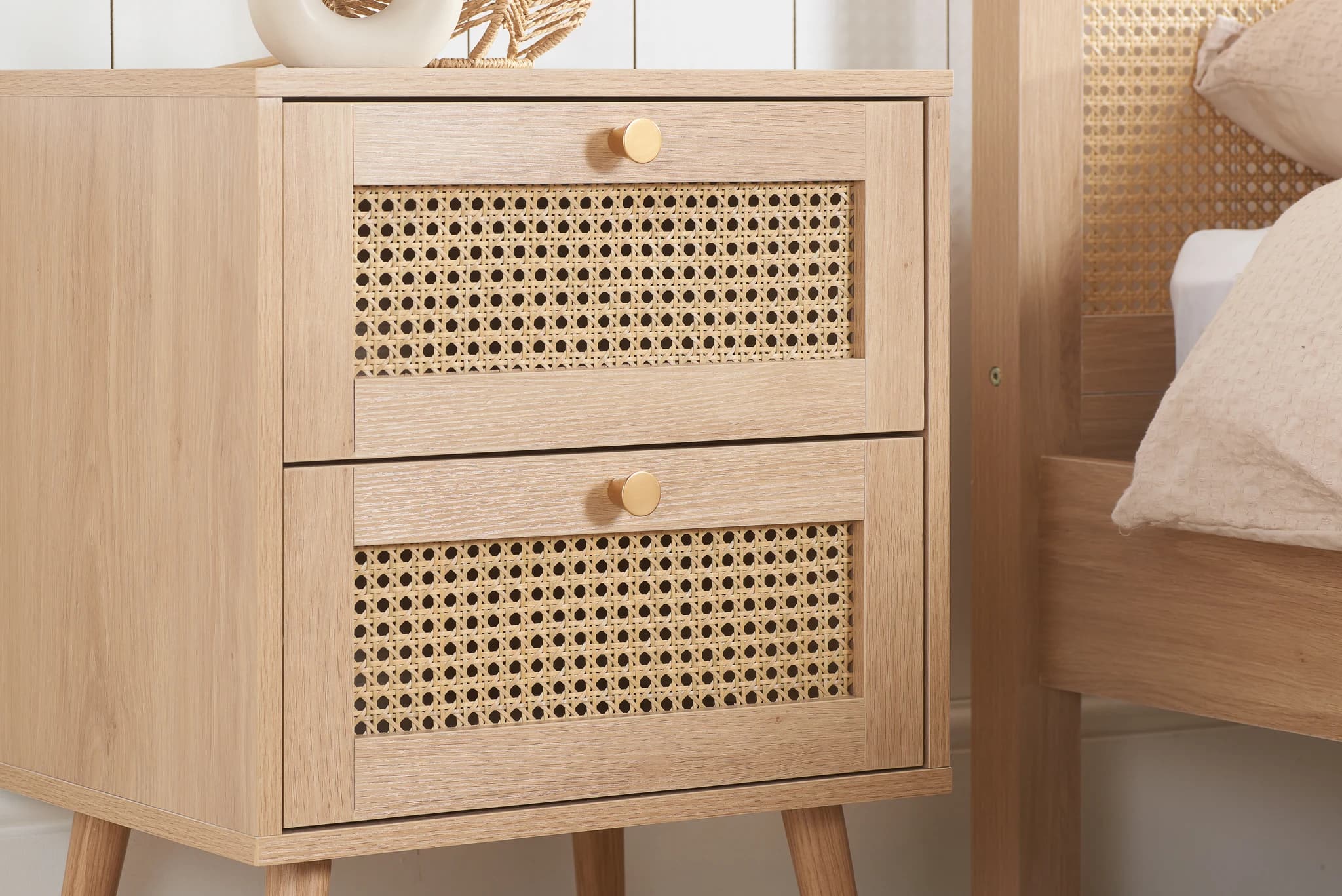 Croxley 2 Drawer Rattan Bedside - Bedside tables, photo 2 of 10