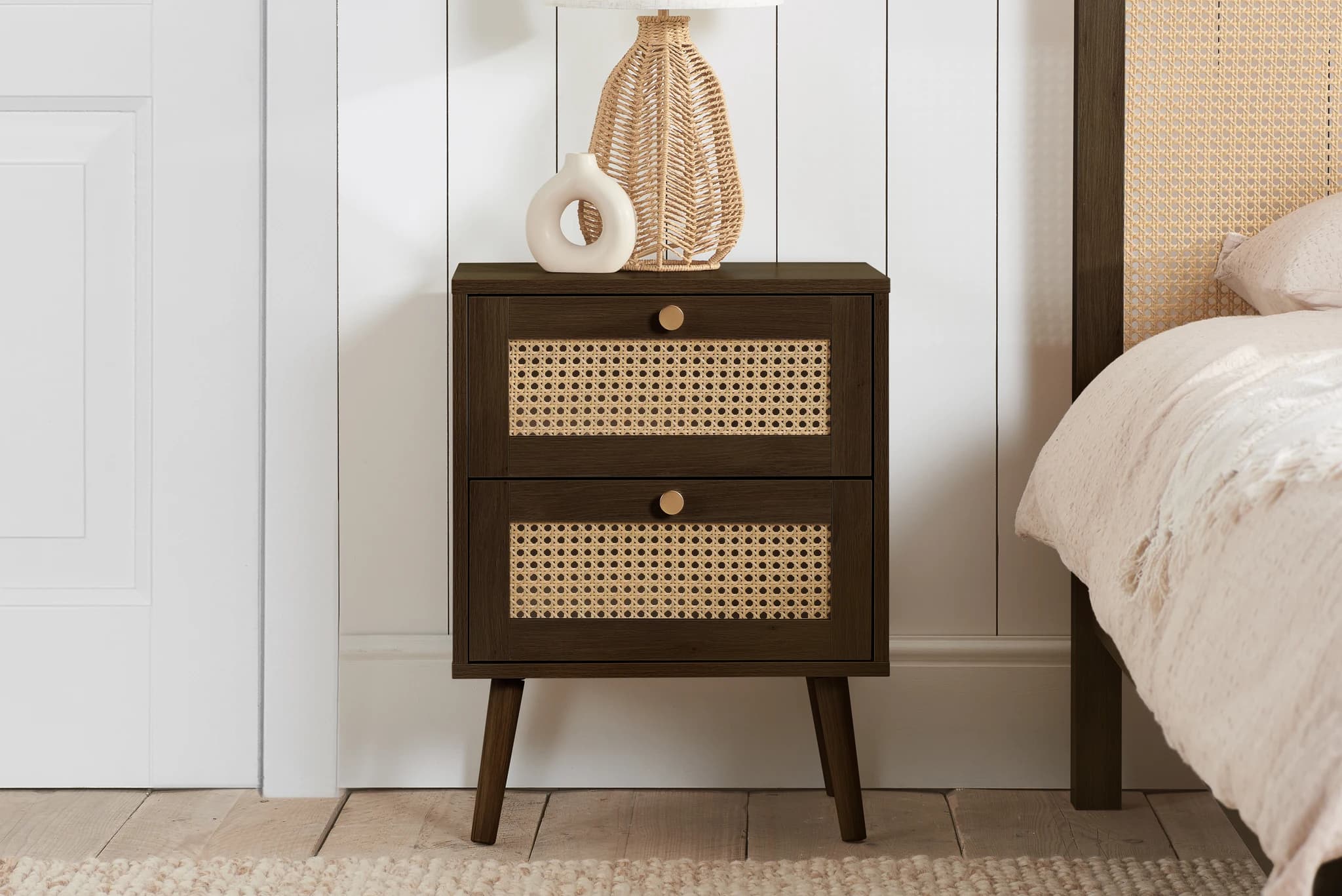 Croxley 2 Drawer Rattan Bedside - Bedside tables, photo 2 of 10