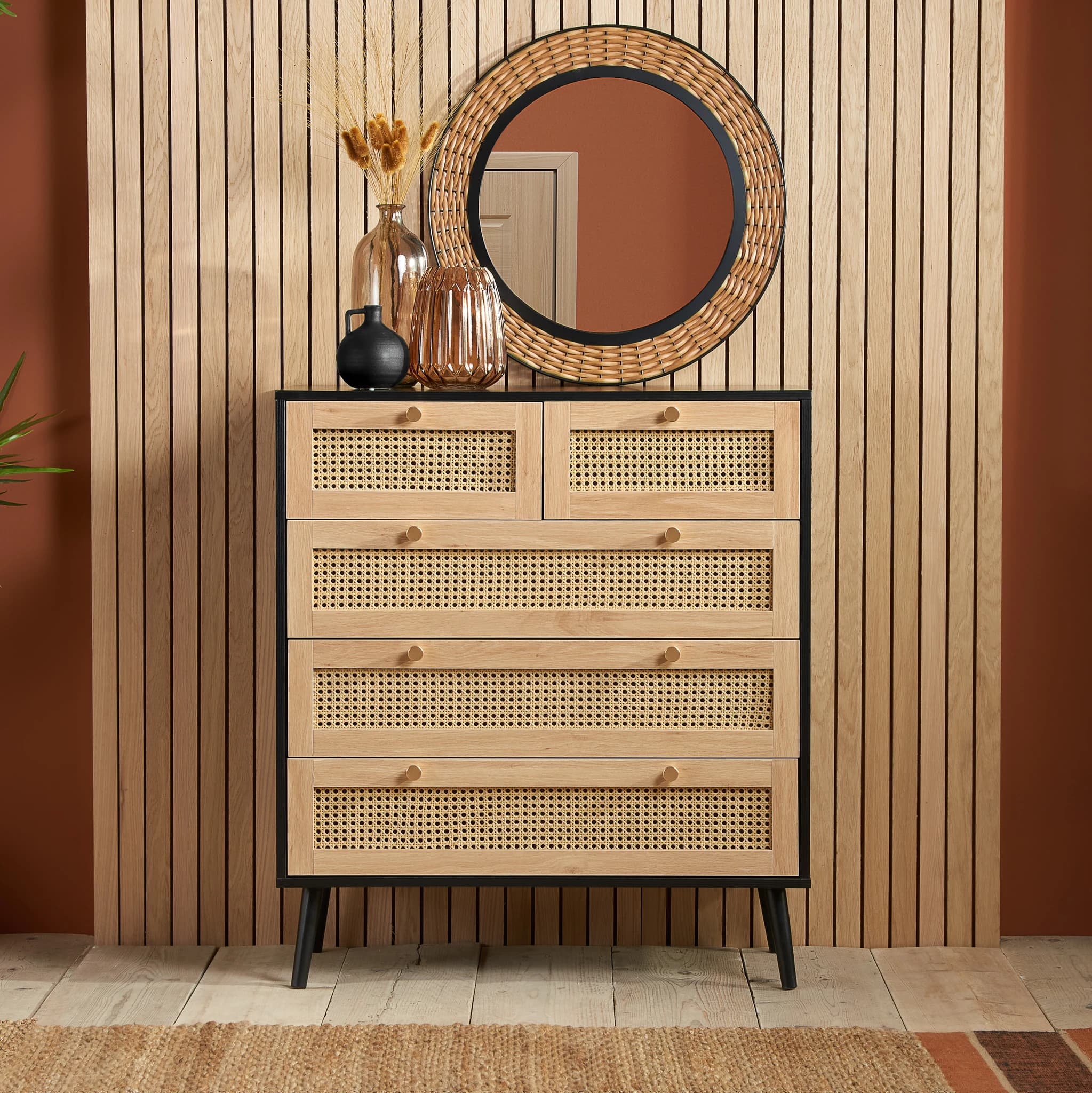 Croxley 5 Drawer Rattan Chest - Chests of drawers, photo 2 of 10