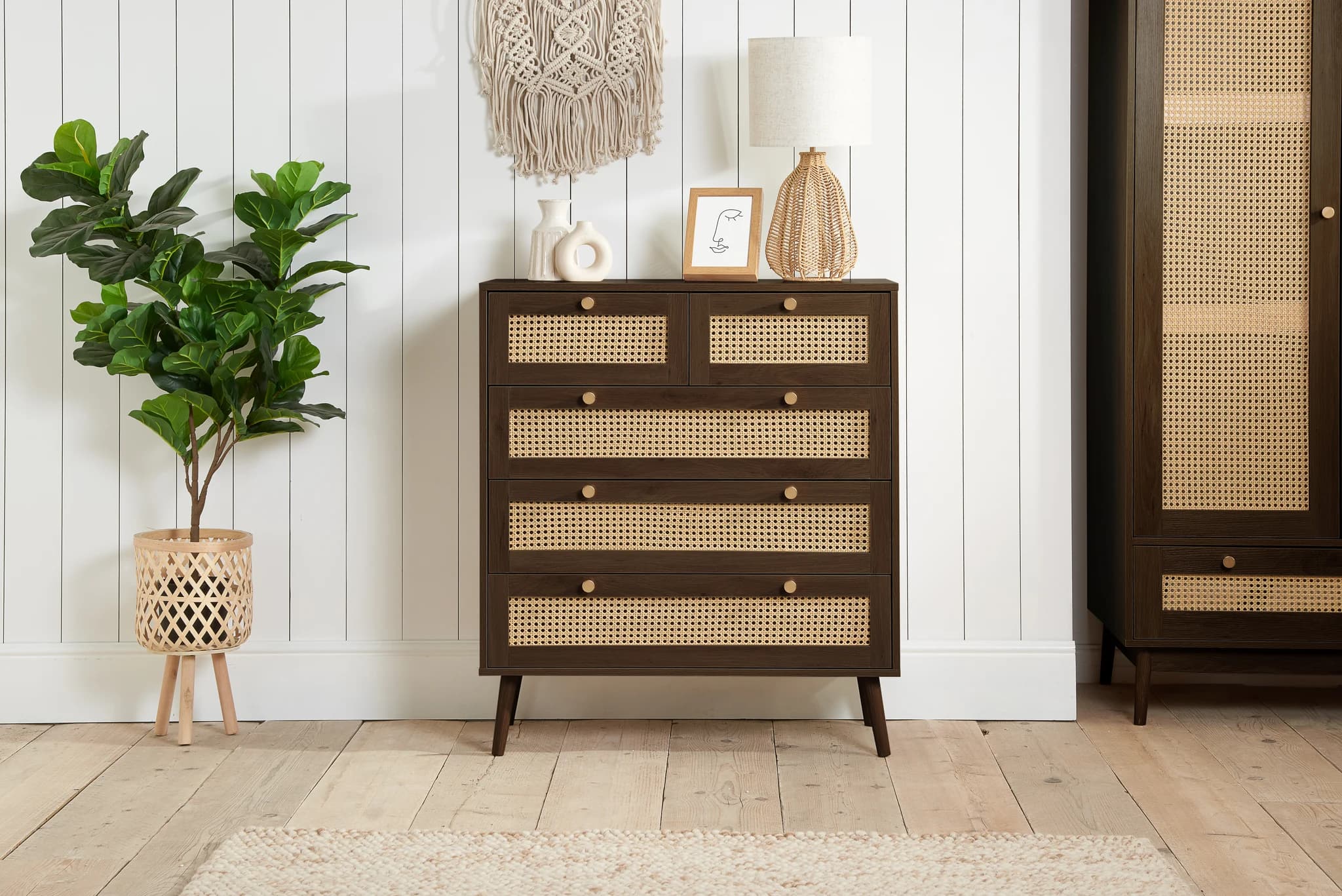 Croxley 5 Drawer Rattan Chest - Chests of drawers, photo 2 of 10