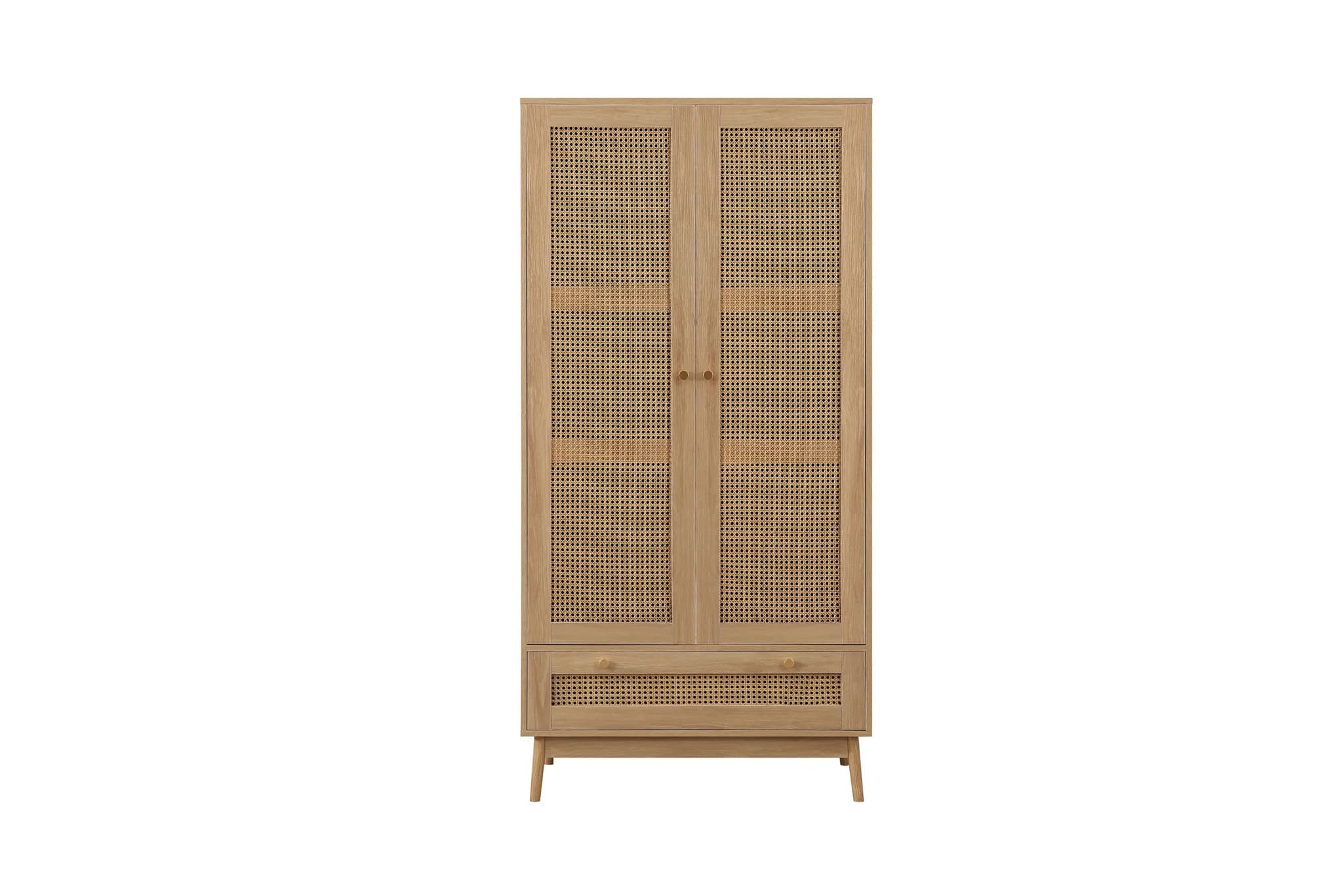 Croxley 2 Door 1 Drawer Rattan Wardrobe - Wardrobes, photo 4 of 10