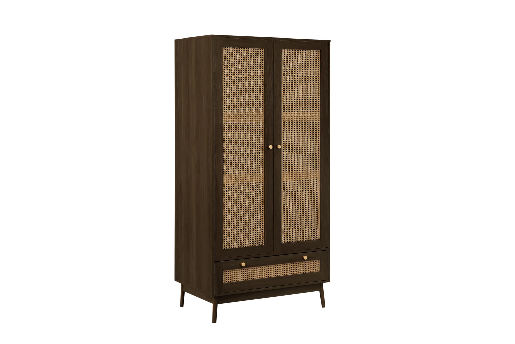 Croxley 2 Door 1 Drawer Rattan Wardrobe - Wardrobes, photo 3 of 10
