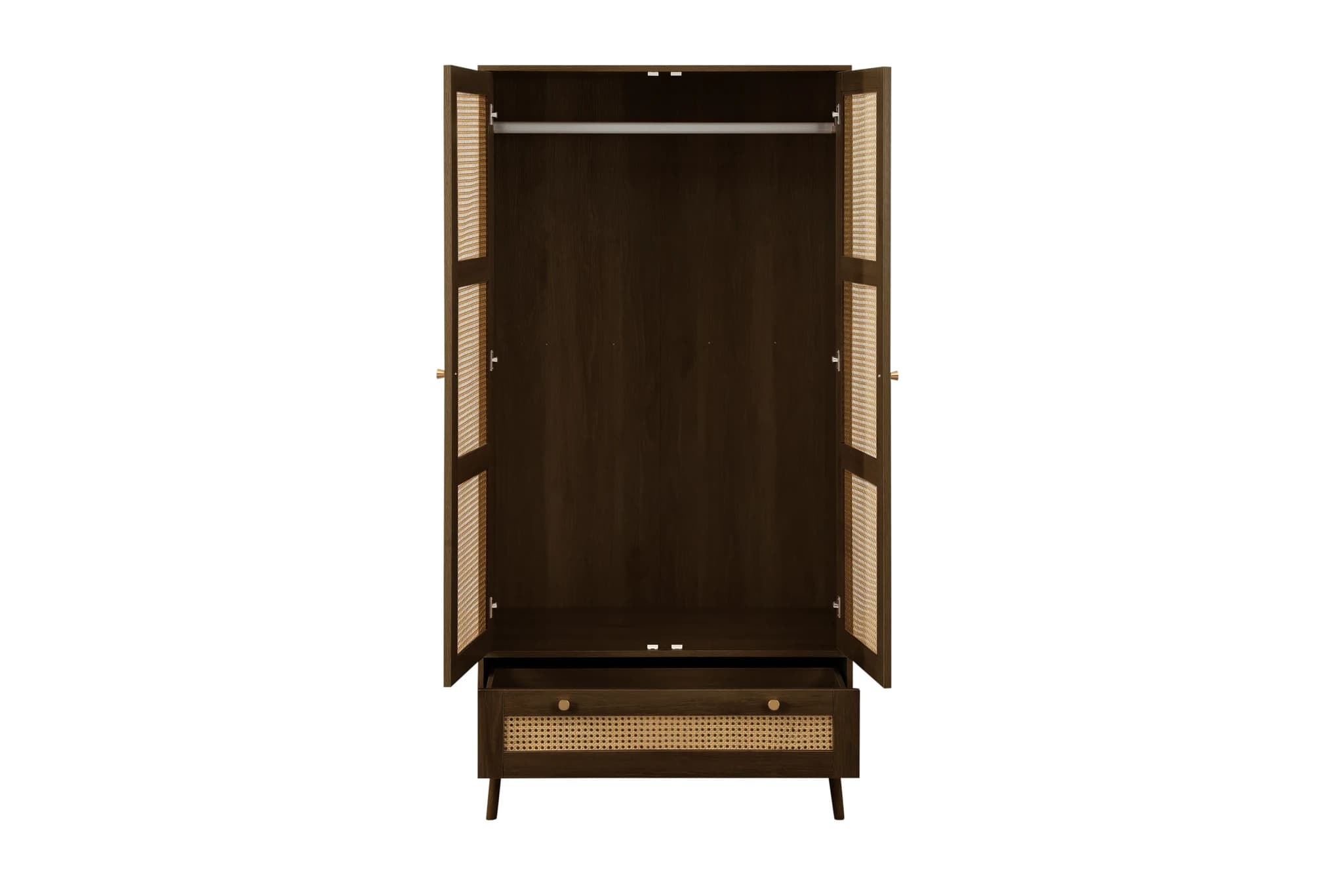 Croxley 2 Door 1 Drawer Rattan Wardrobe - Wardrobes, photo 5 of 10