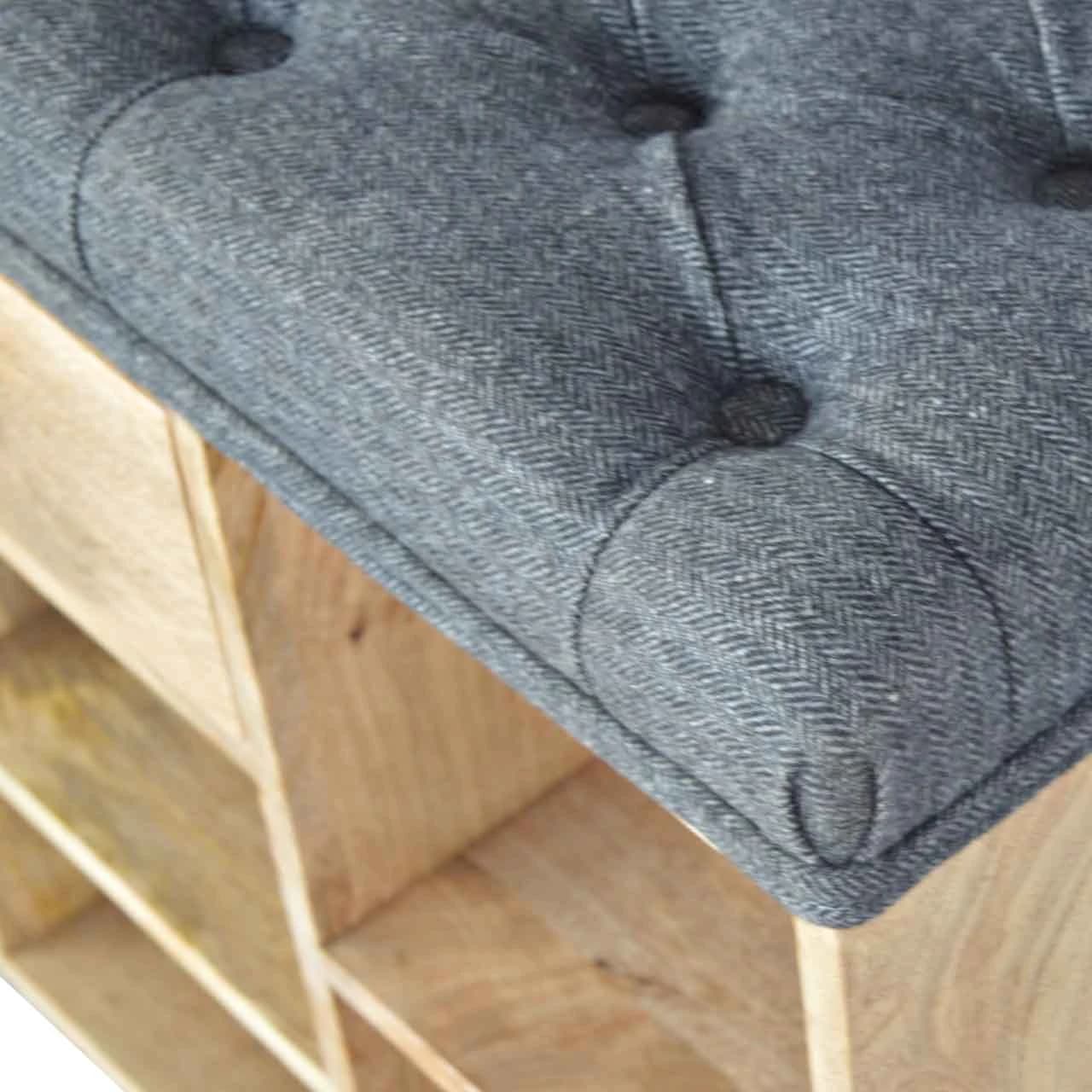 Black Tweed 1 Drawer Bench - Benches, photo 9 of 9