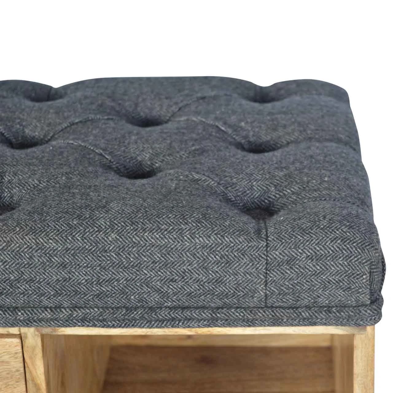 Black Tweed 1 Drawer Bench - Benches, photo 4 of 9