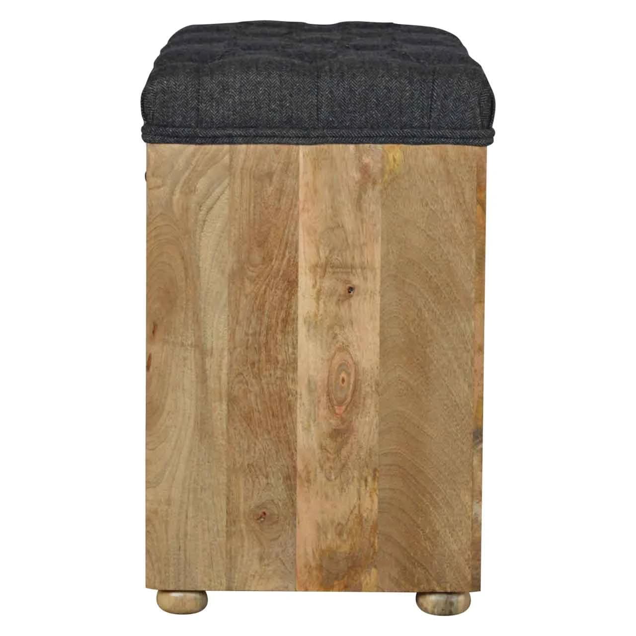 Black Tweed 1 Drawer Bench - Benches, photo 8 of 9