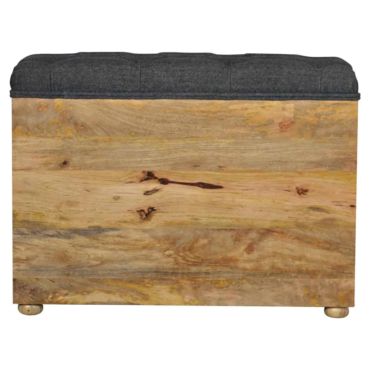 Black Tweed 1 Drawer Bench - Benches, photo 5 of 9